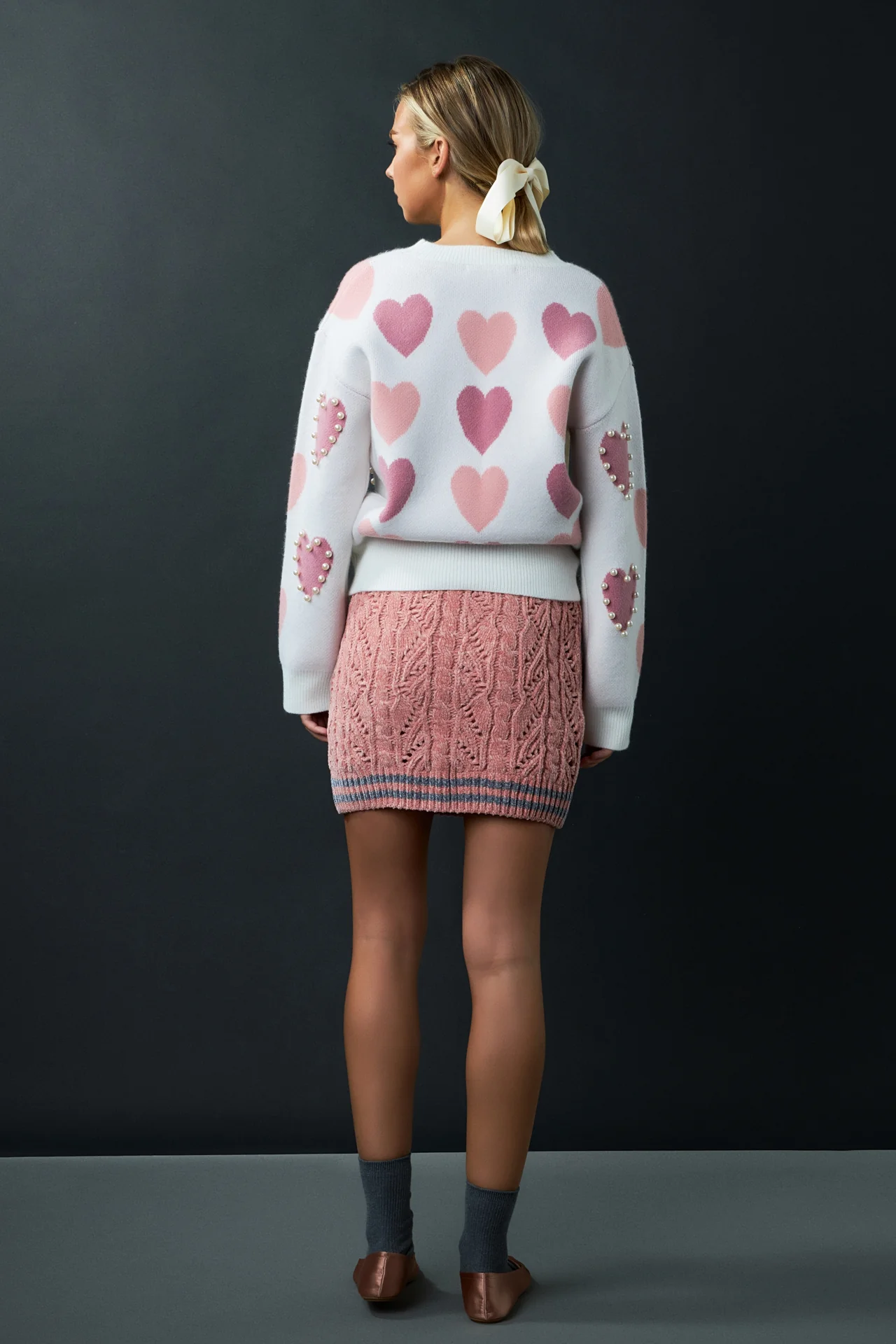 Pearl with Heart Pattern Sweater - Image 22