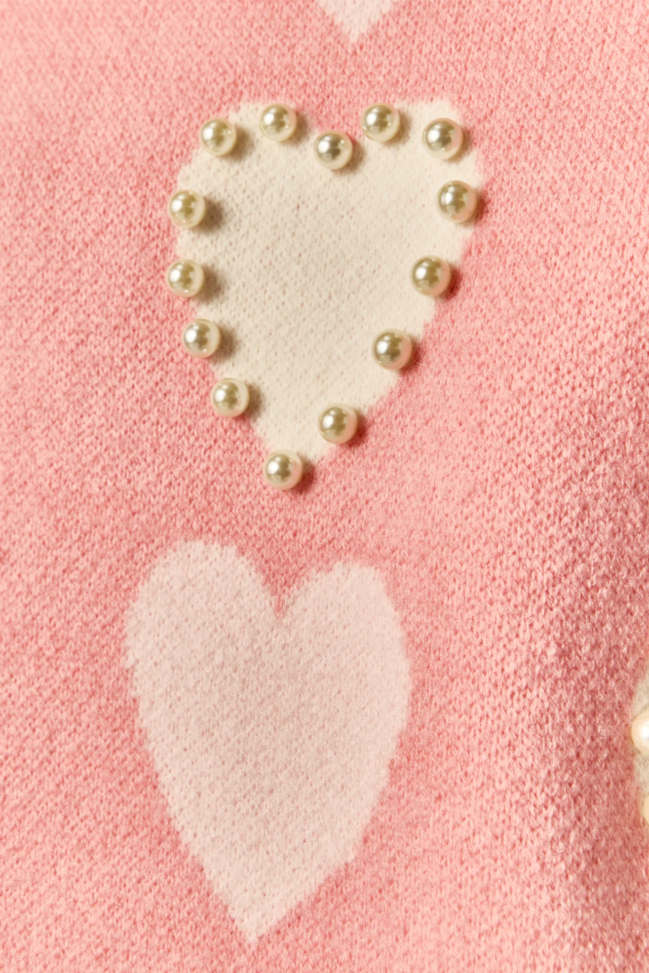 Pearl with Heart Pattern Sweater - Image 3