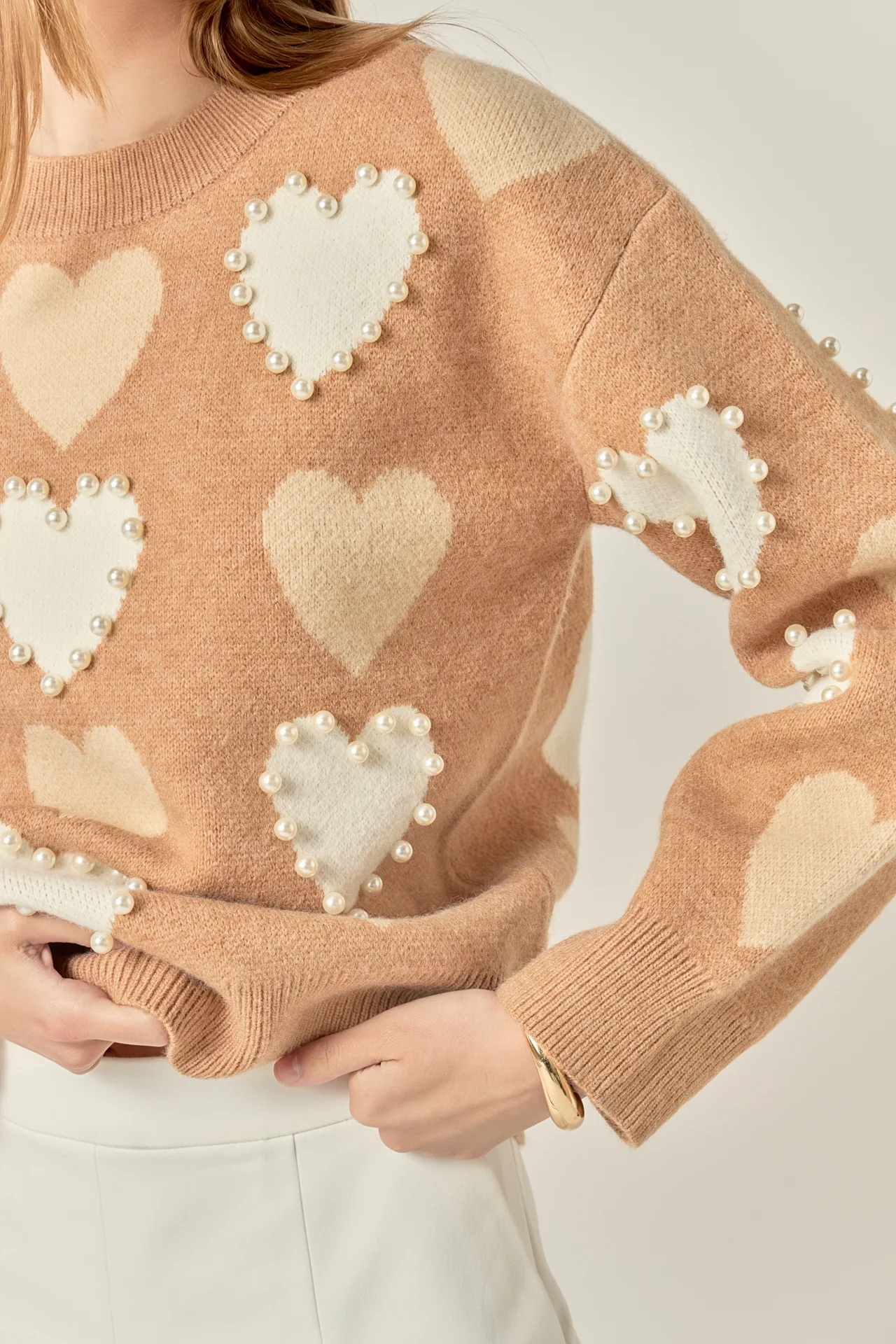 Pearl with Heart Pattern Sweater - Image 9