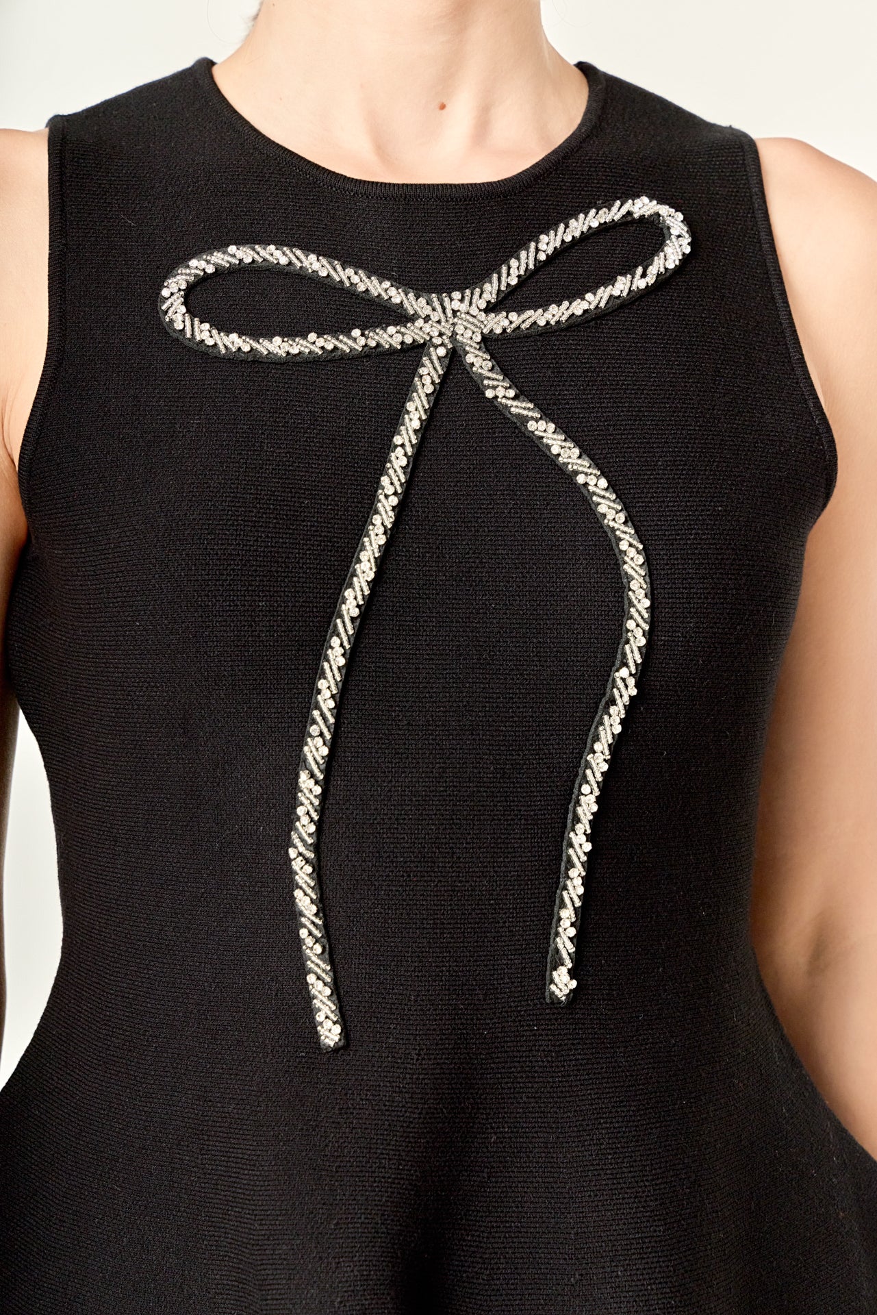Peplum Bow Embellished Top - Image 11