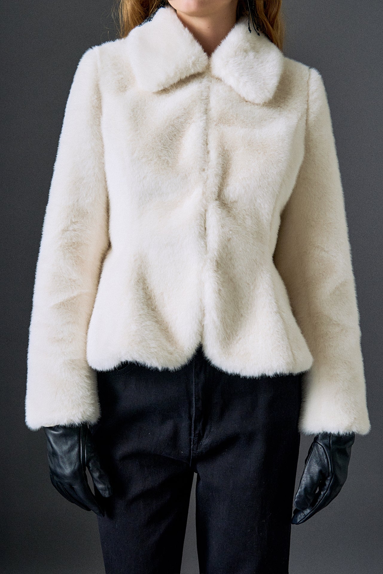 Peplum Faux Fur Coat - Image 2
