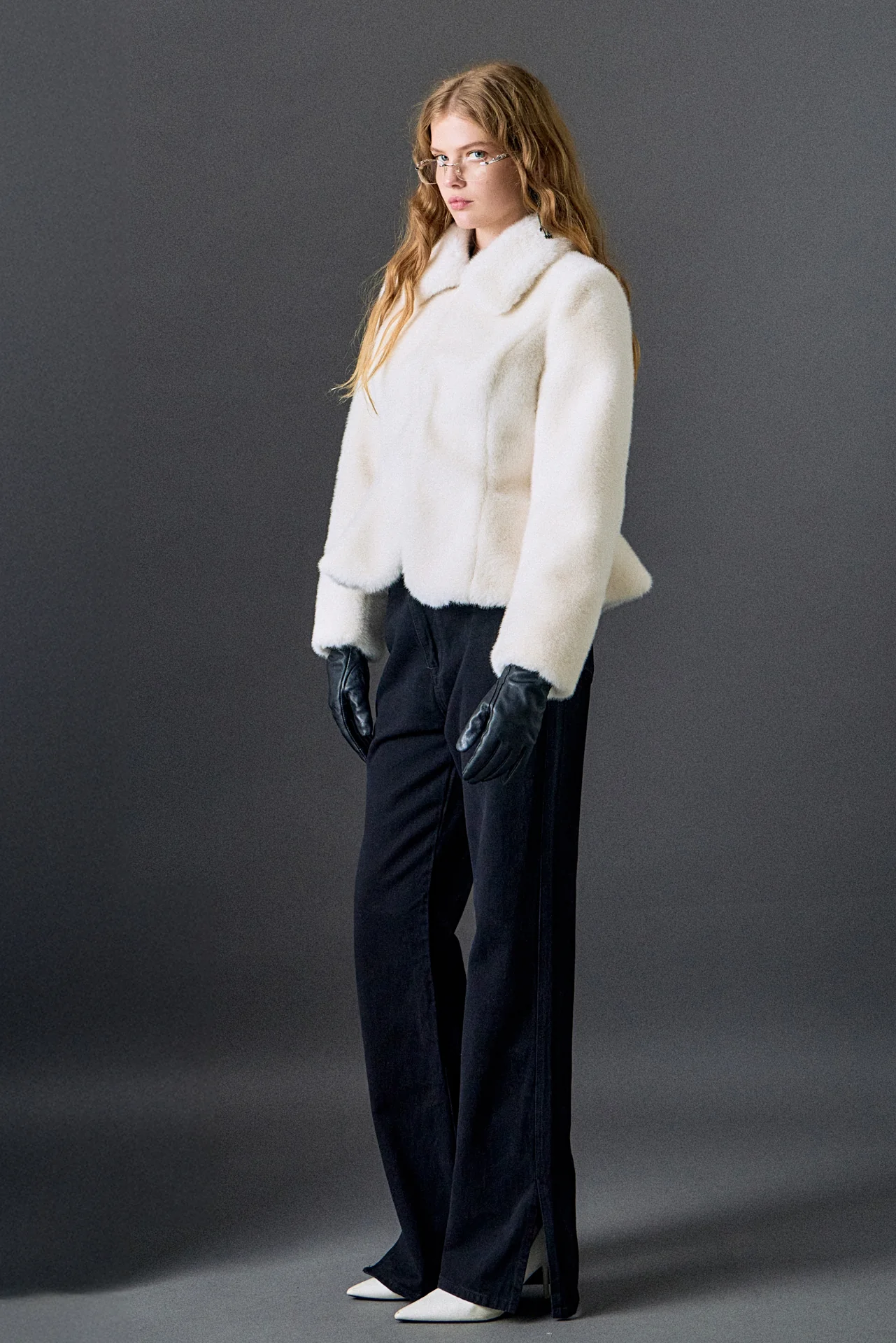 Peplum Faux Fur Coat - Image 3