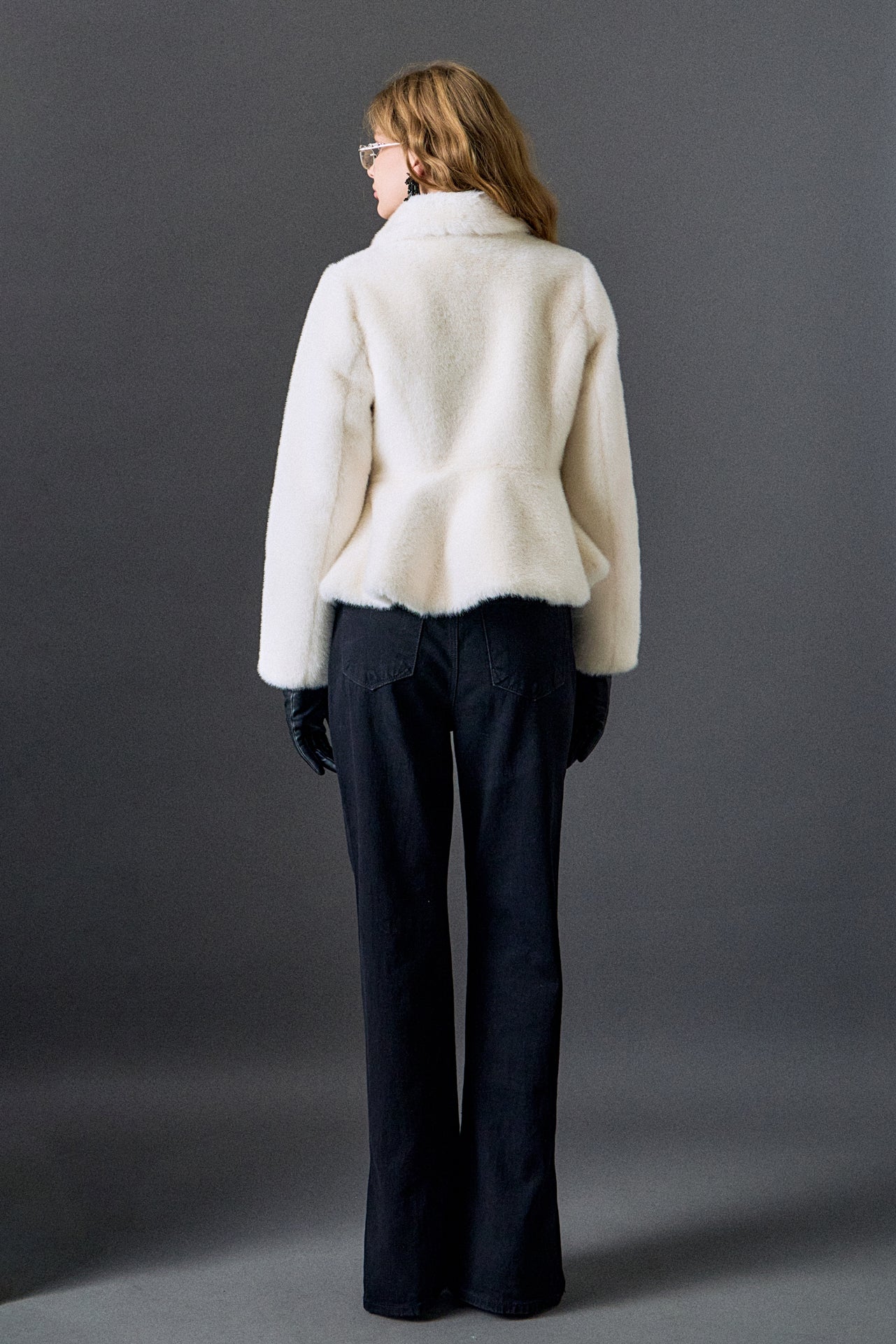 Peplum Faux Fur Coat - Image 4