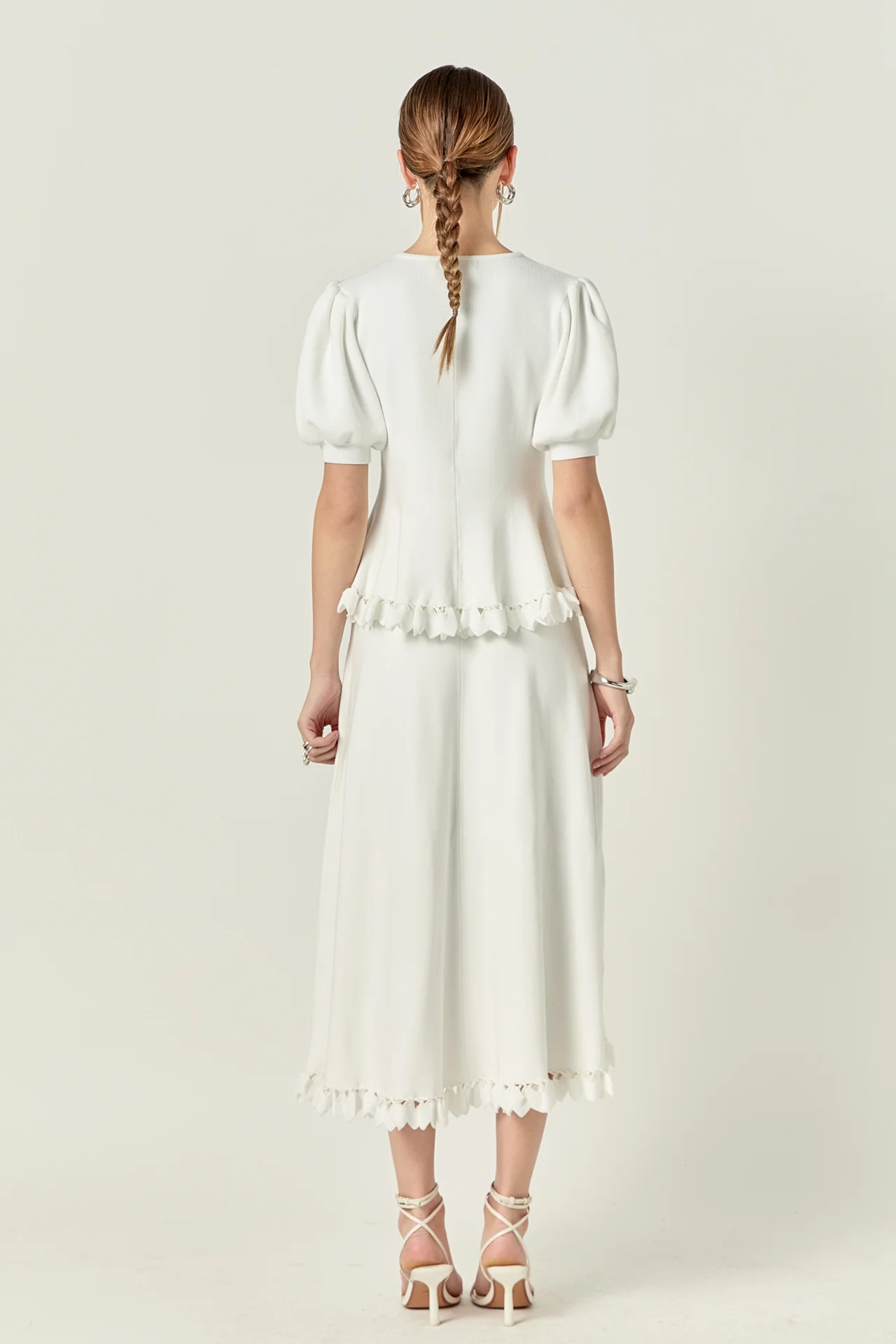 Lucia Peplum Midi Knit Skirt - Image 4