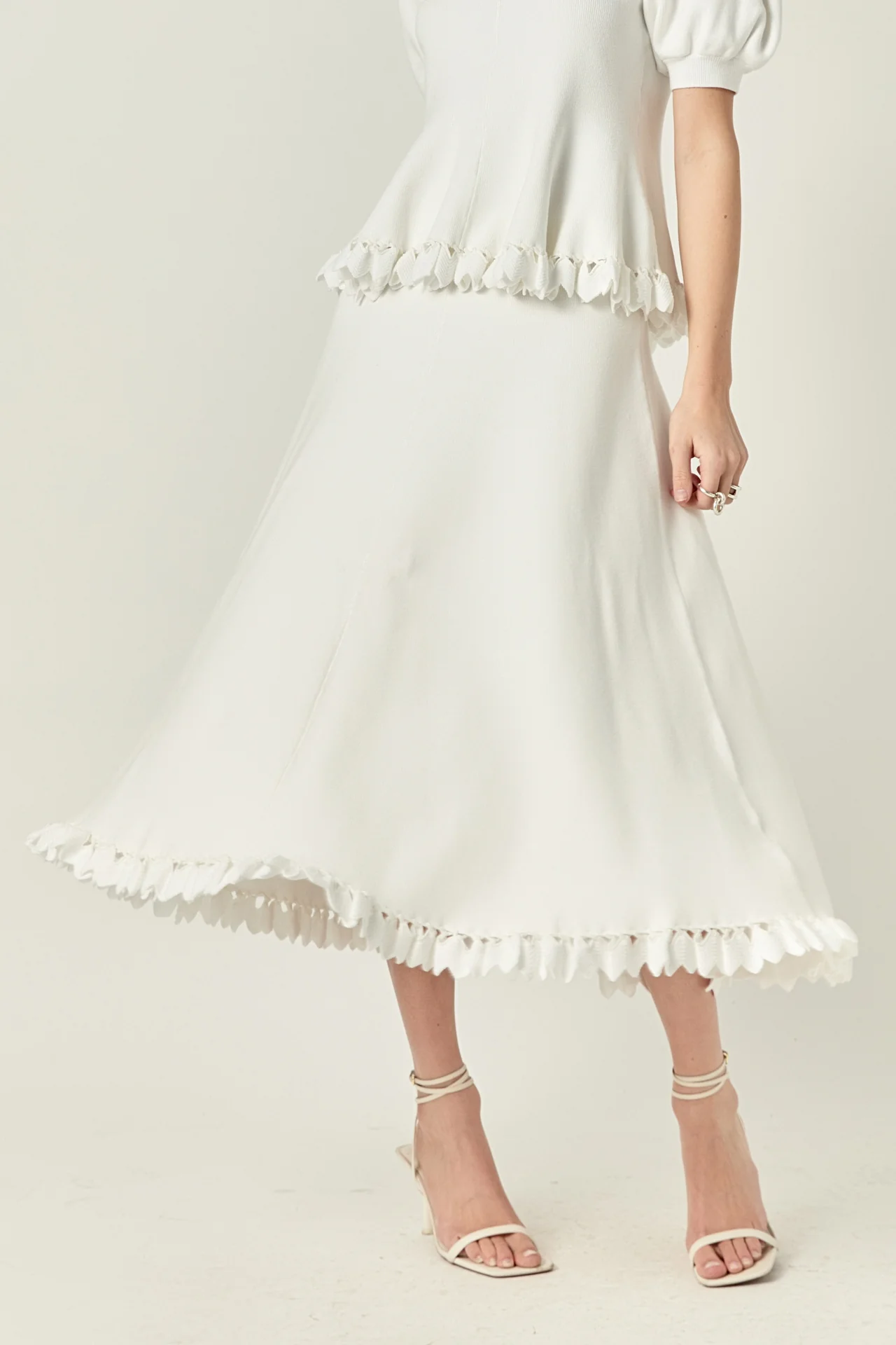 Lucia Peplum Midi Knit Skirt - Image 5