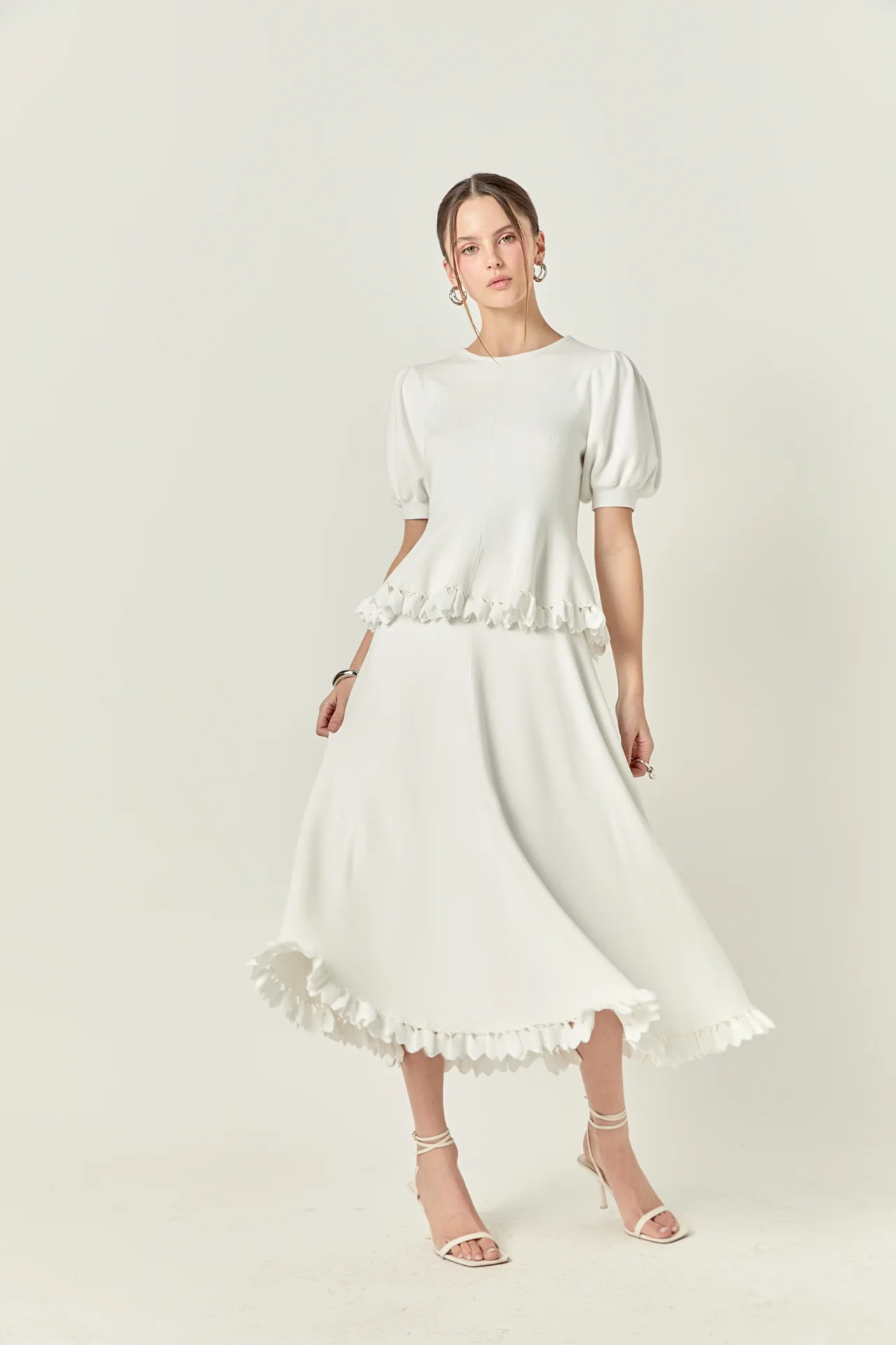 Lucia Peplum Midi Knit Skirt - Image 6