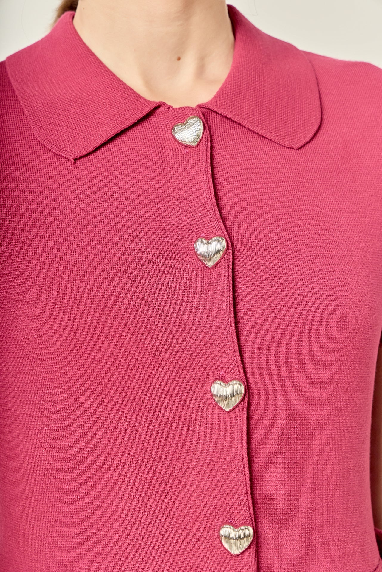 Heart Button Knit Mini Dress - Image 2