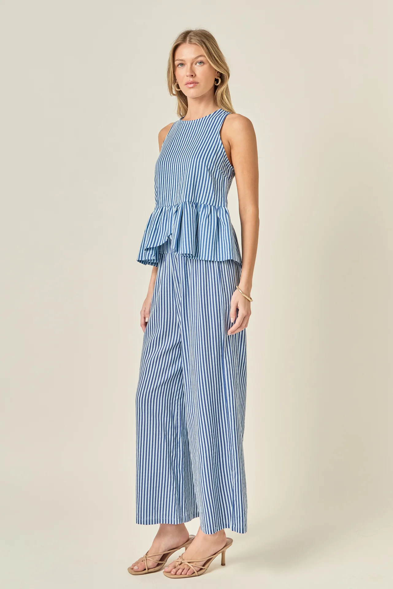 Peplum Sleeve Striped Top - Image 3