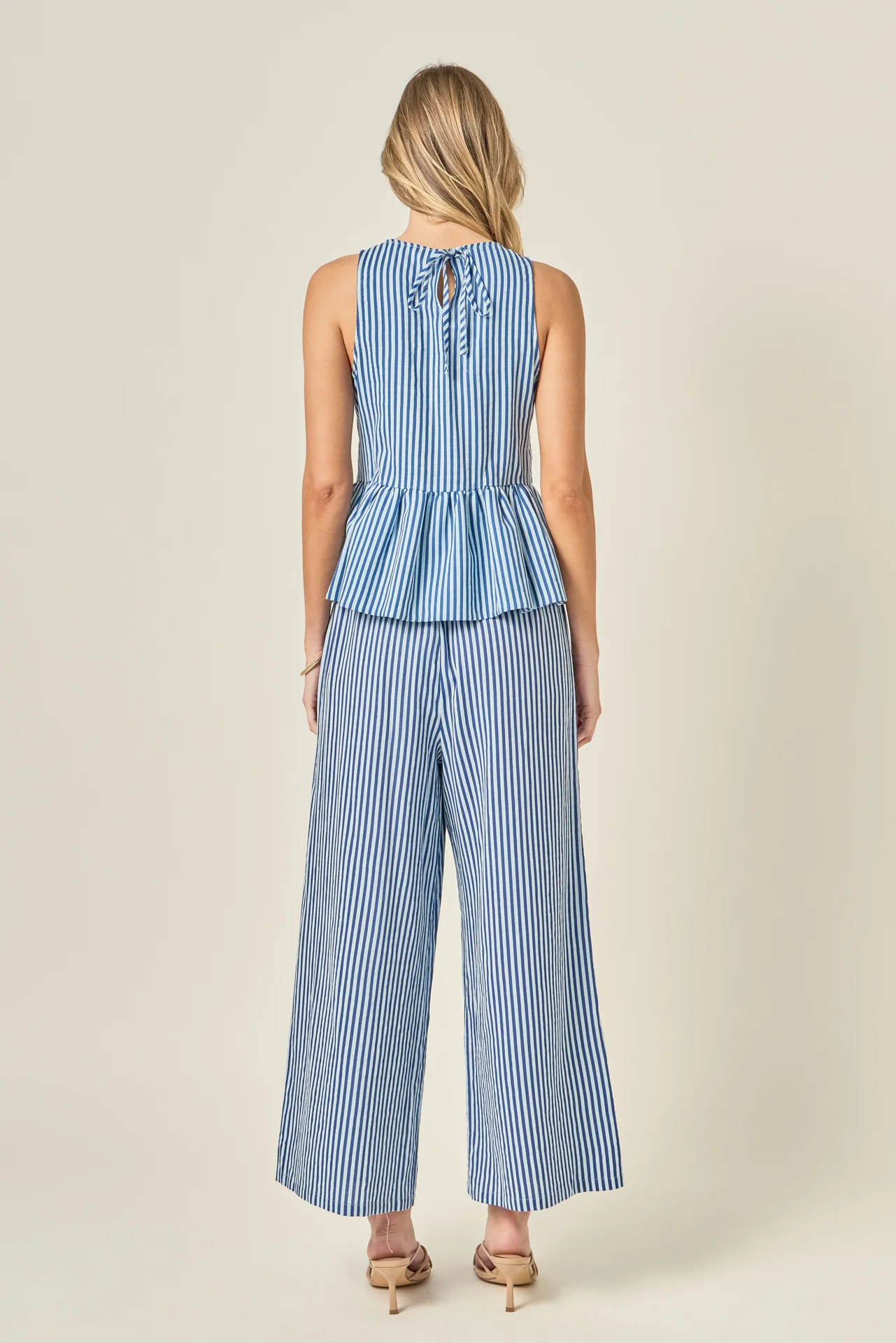 Peplum Sleeve Striped Top - Image 4