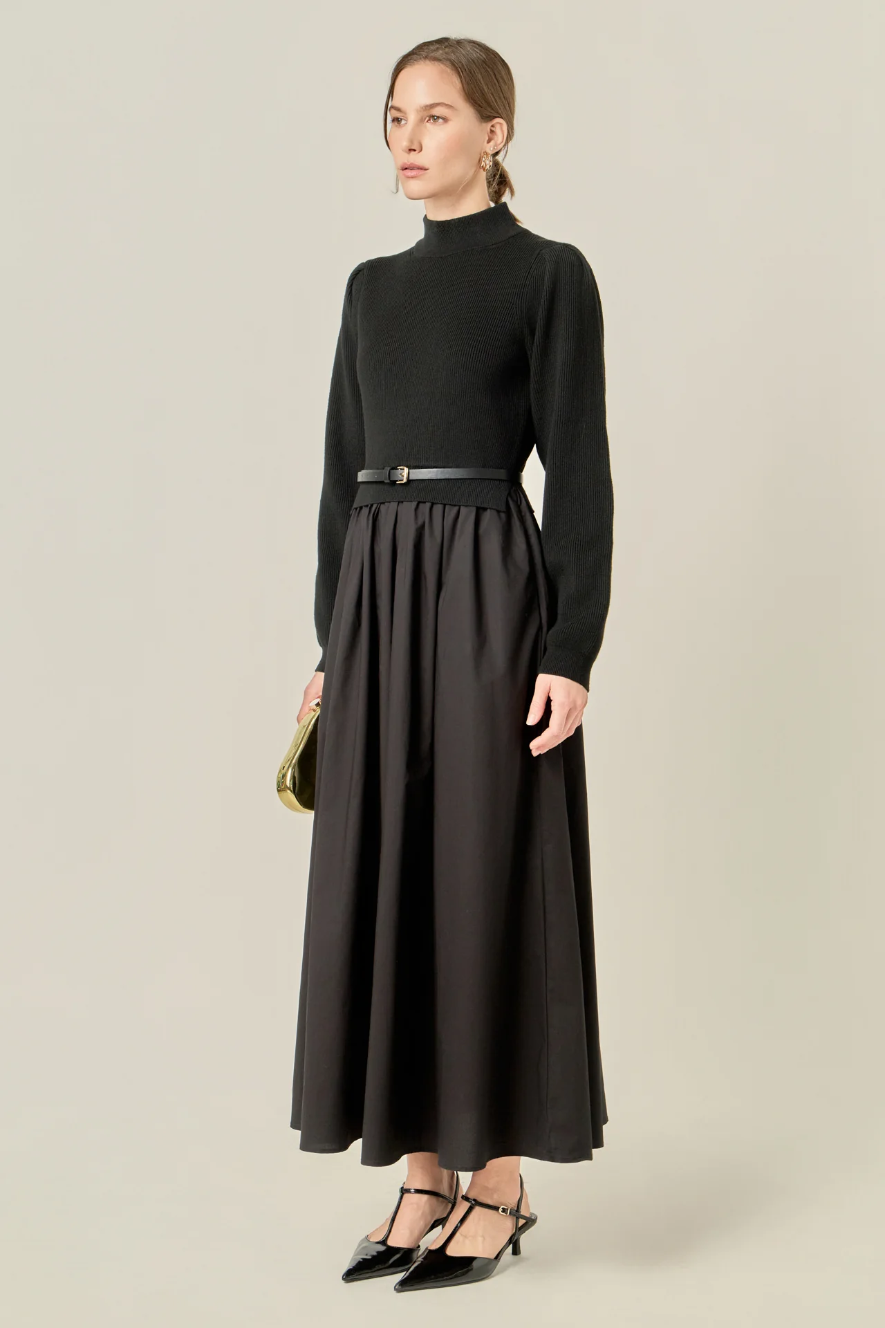 Peplum Waist Knit Midi Dress - Image 3