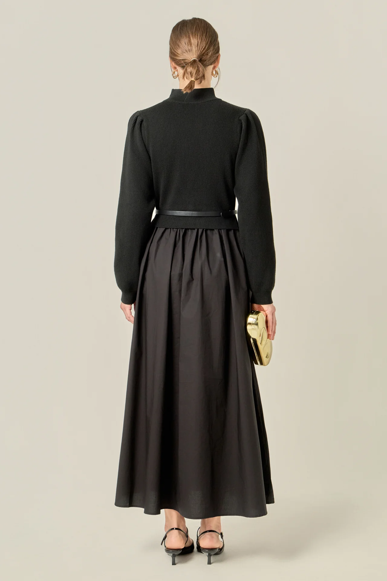 Peplum Waist Knit Midi Dress - Image 4