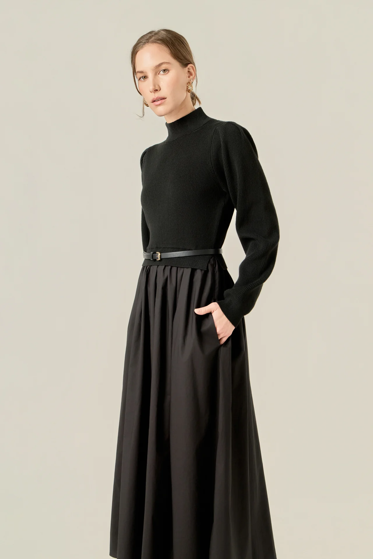 Peplum Waist Knit Midi Dress - Image 5