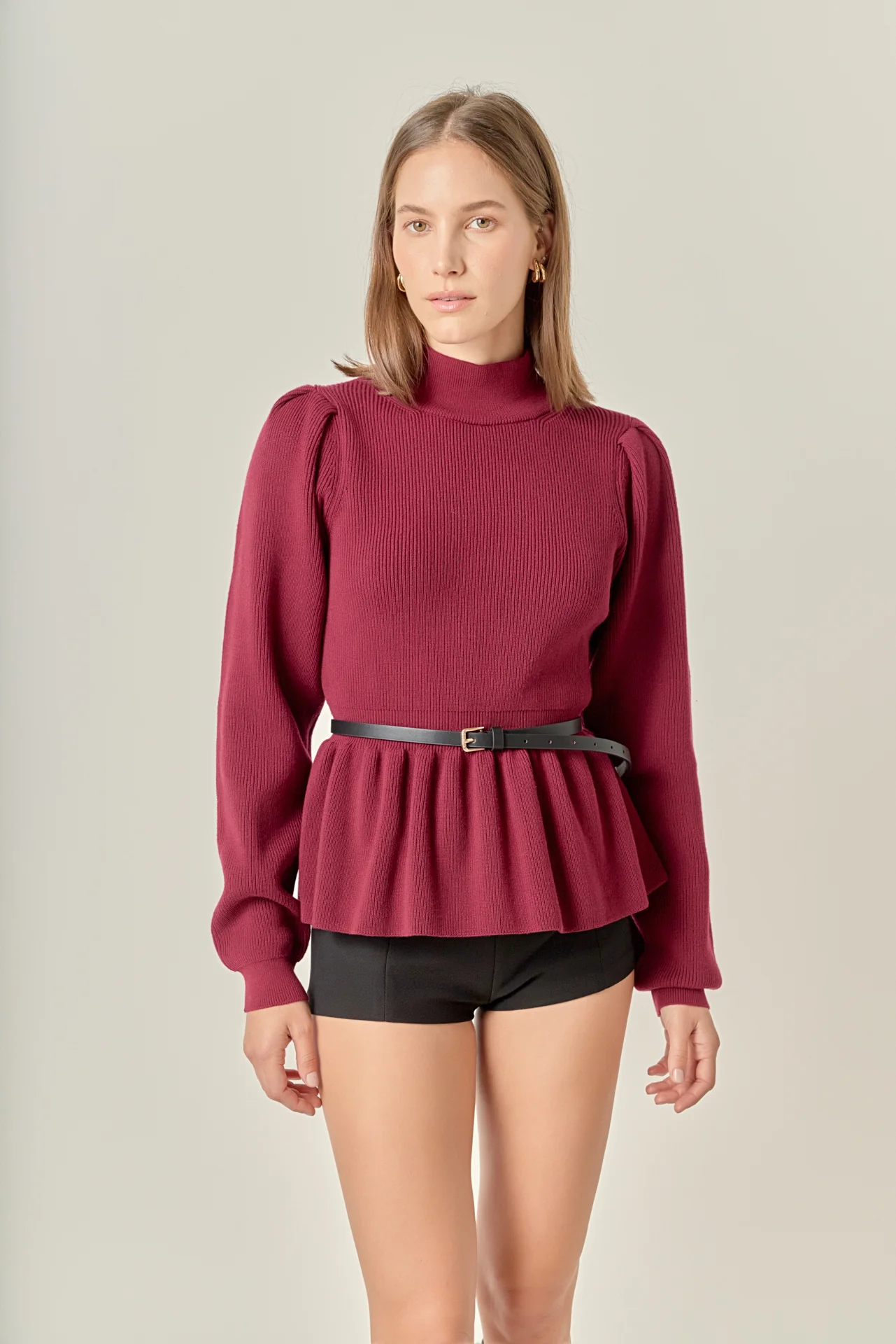 Peplum Waist Knit Top - Image 10