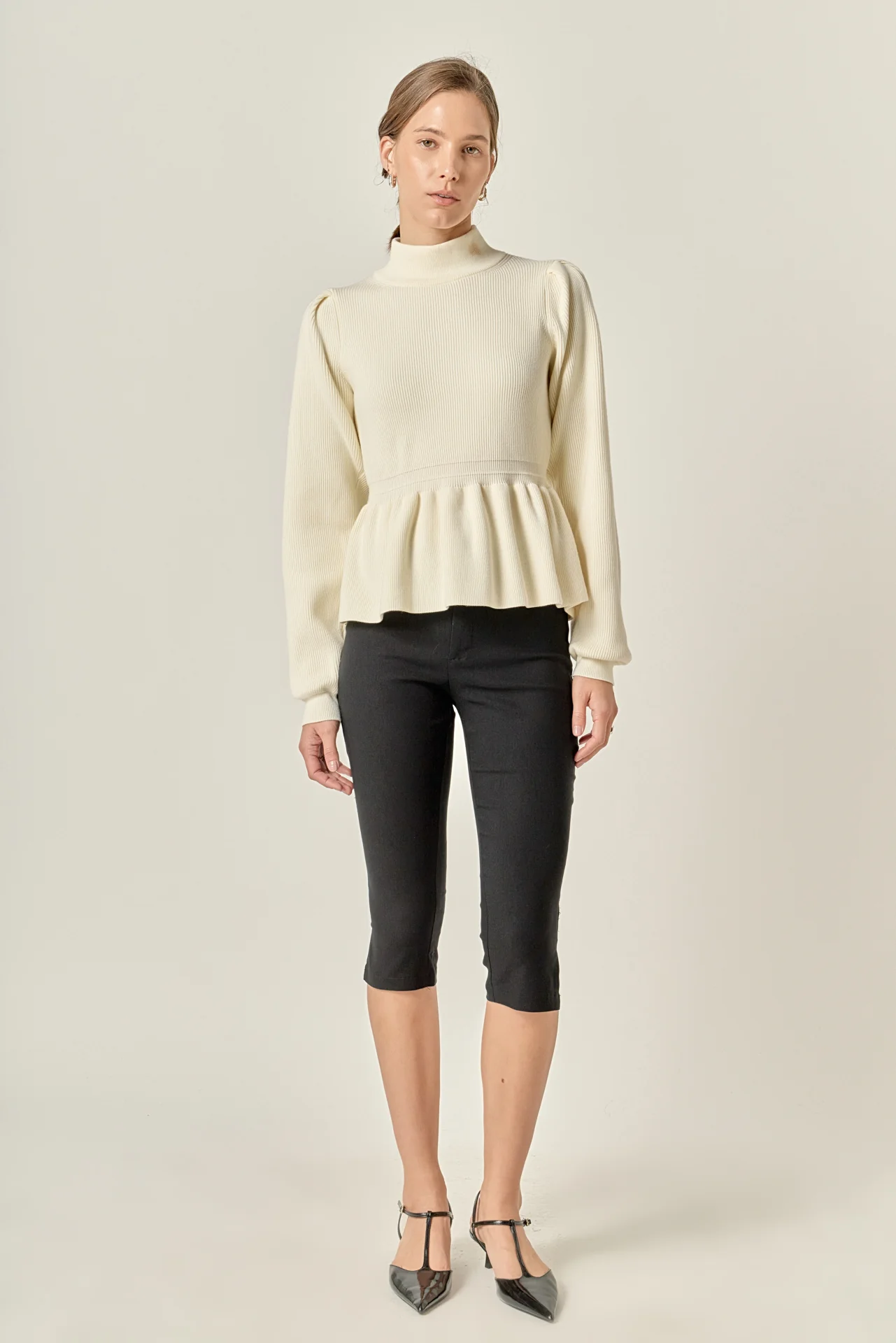 Peplum Waist Knit Top - Image 11