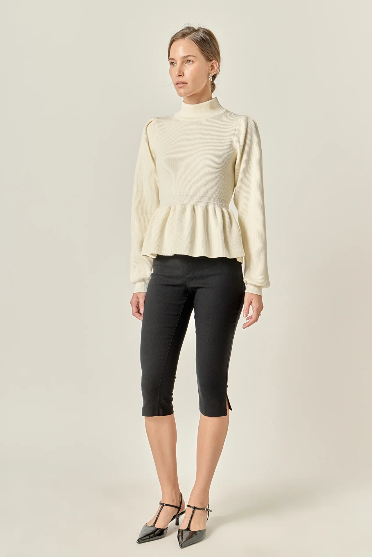 Peplum Waist Knit Top - Image 14