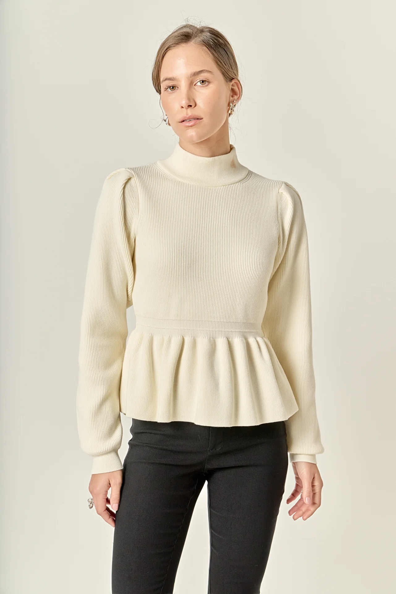 Peplum Waist Knit Top - Image 15