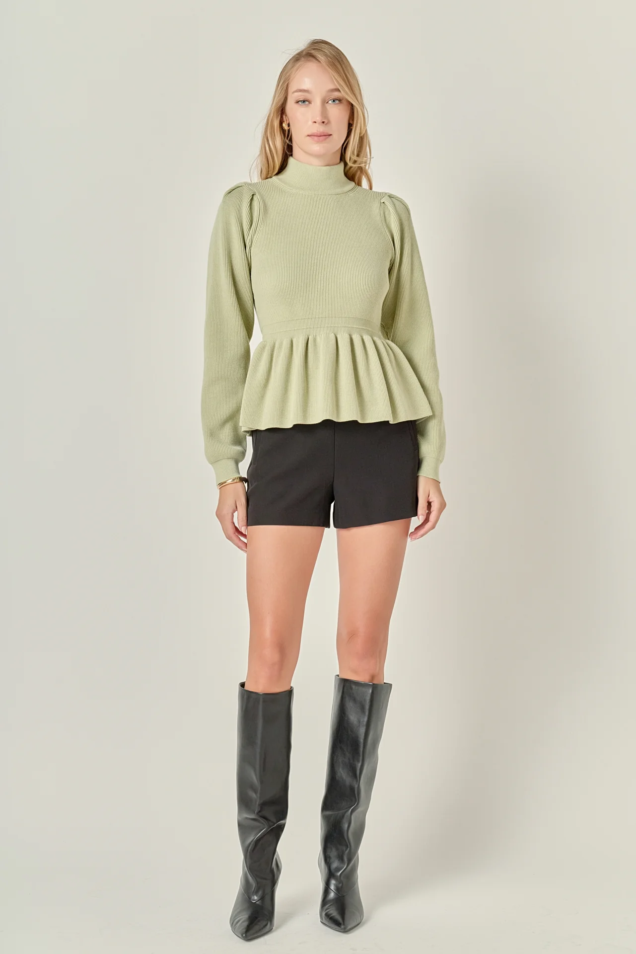 Peplum Waist Knit Top - Image 16