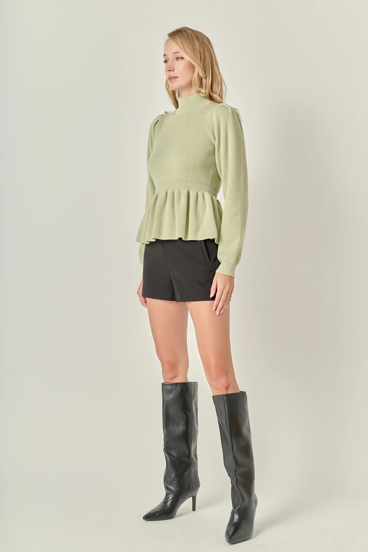 Peplum Waist Knit Top - Image 18
