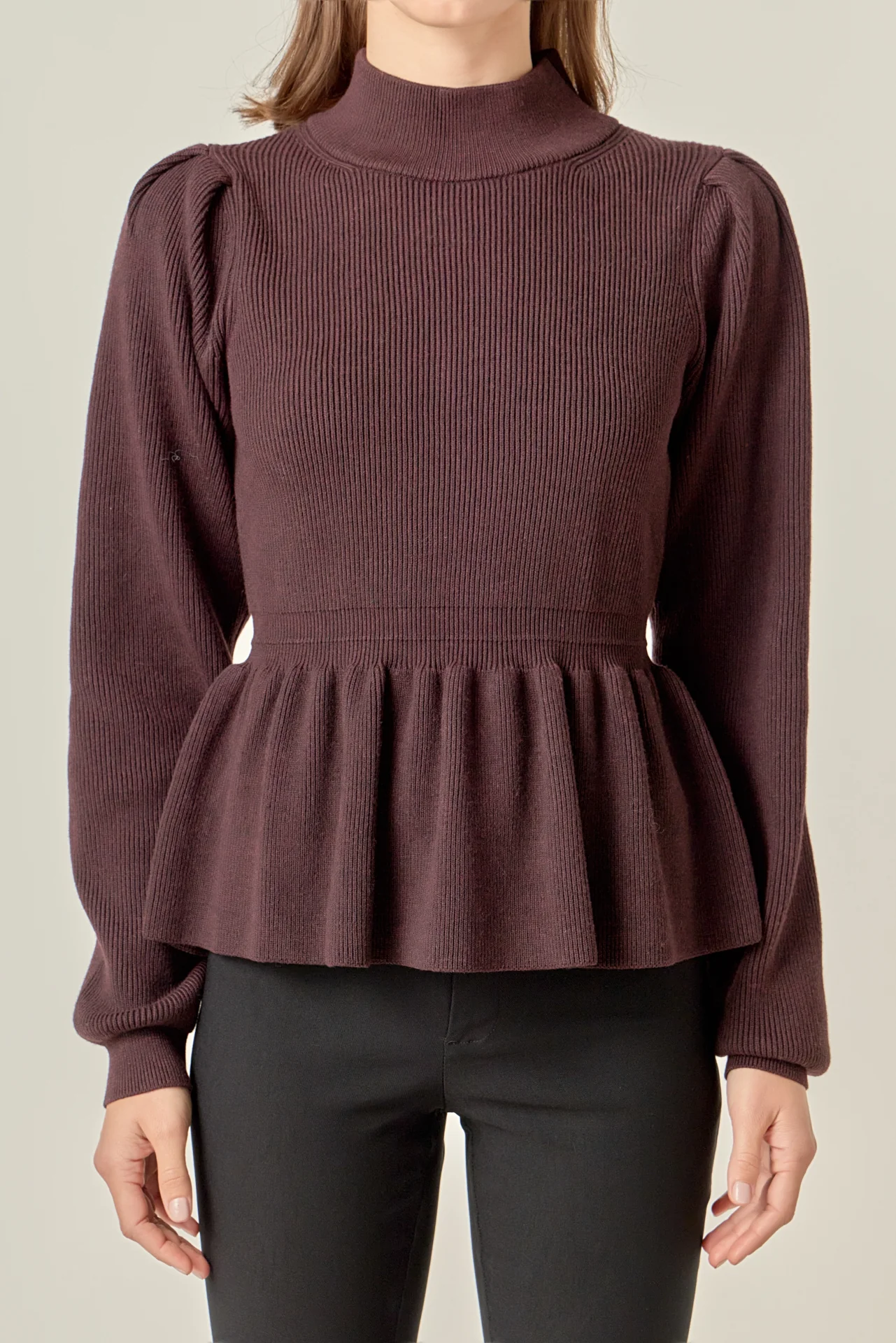 Peplum Waist Knit Top - Image 2