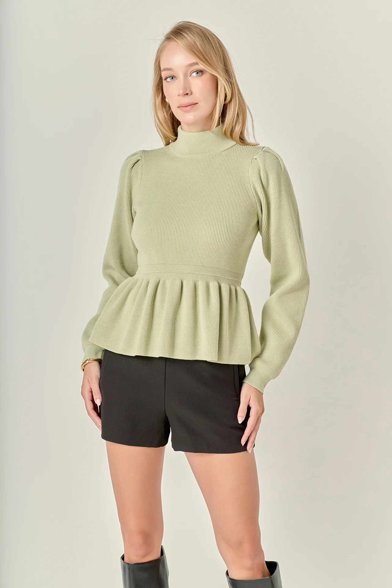 Peplum Waist Knit Top - Image 20