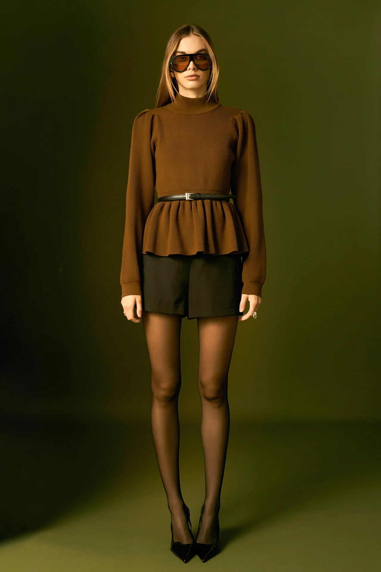 Peplum Waist Knit Top - Image 21
