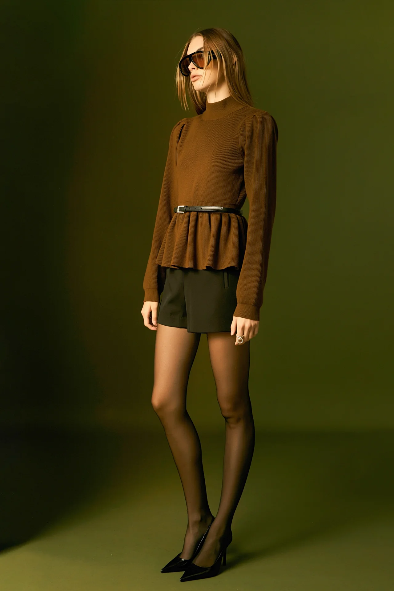 Peplum Waist Knit Top - Image 24