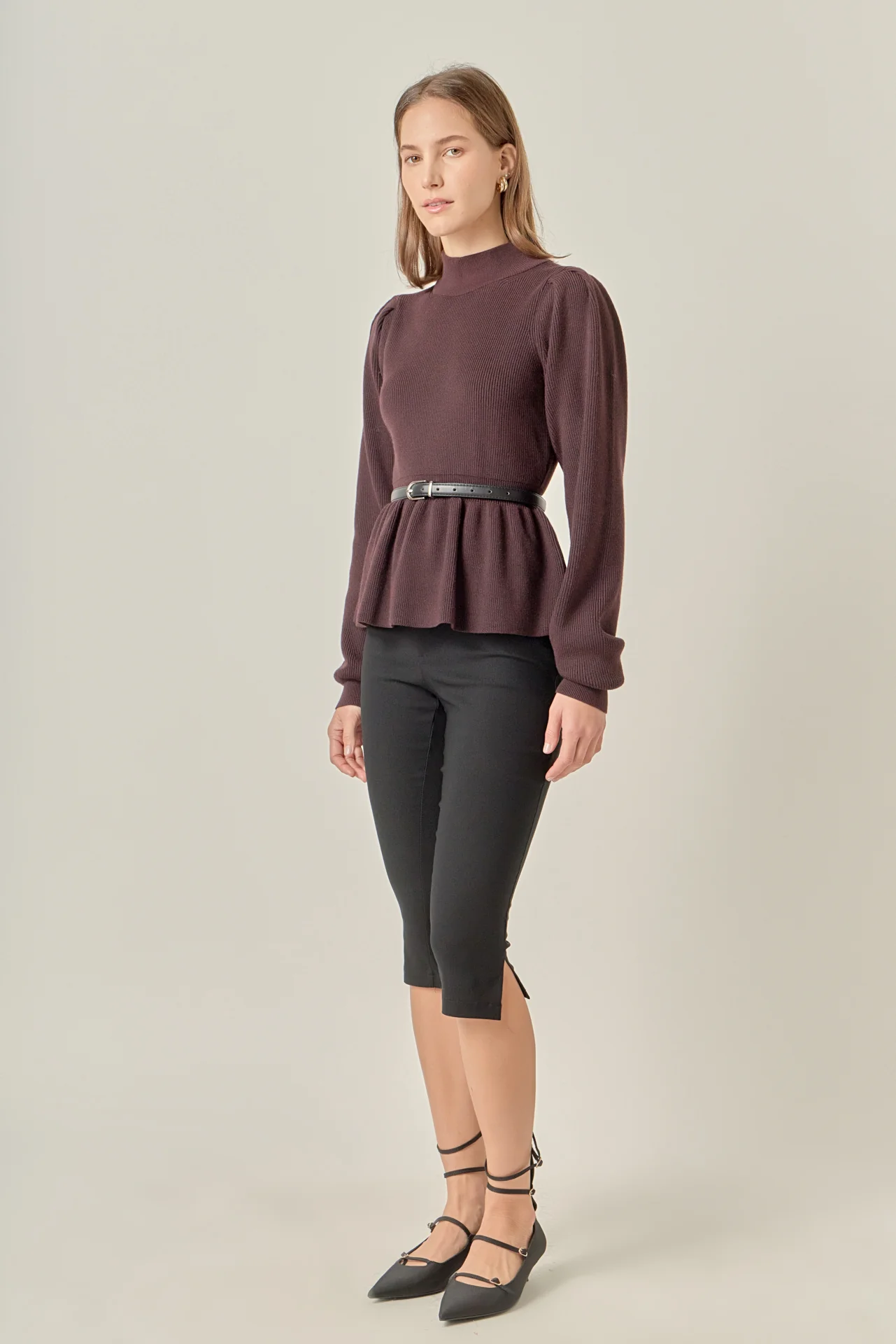 Peplum Waist Knit Top - Image 3