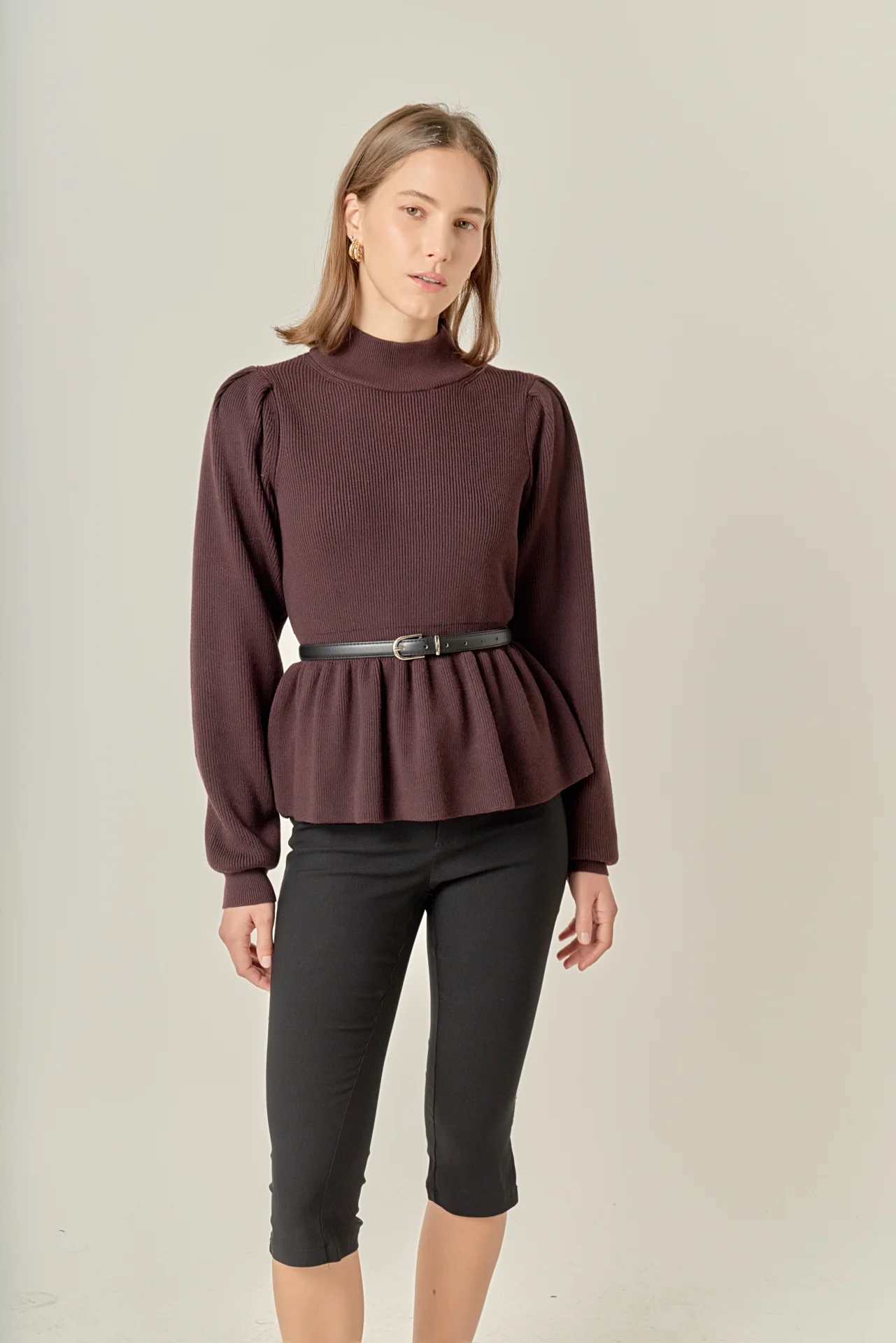 Peplum Waist Knit Top - Image 5