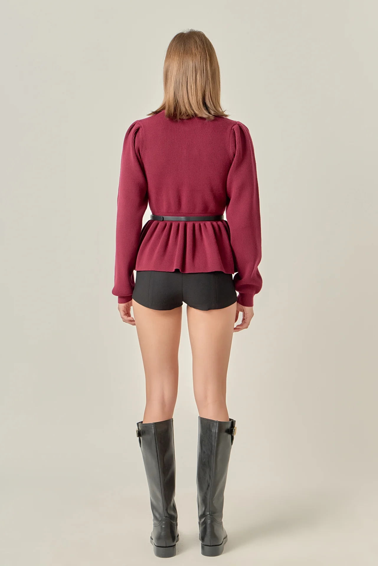 Peplum Waist Knit Top - Image 9