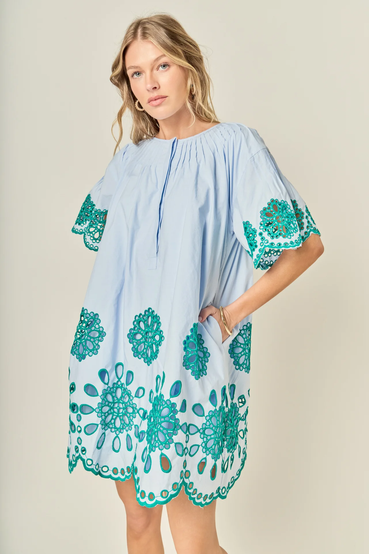 Paloma Embroidered Mini Dress - Image 6