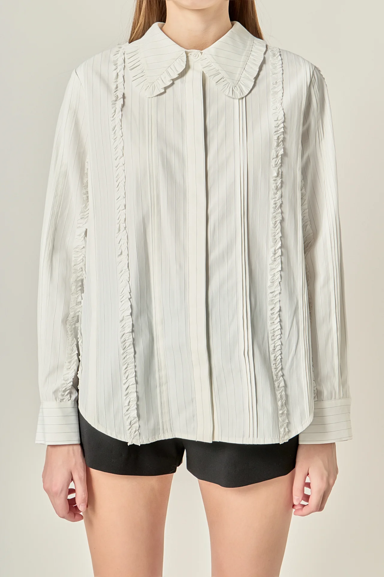 Classic Pintuck Ruffle Shirt - Image 2