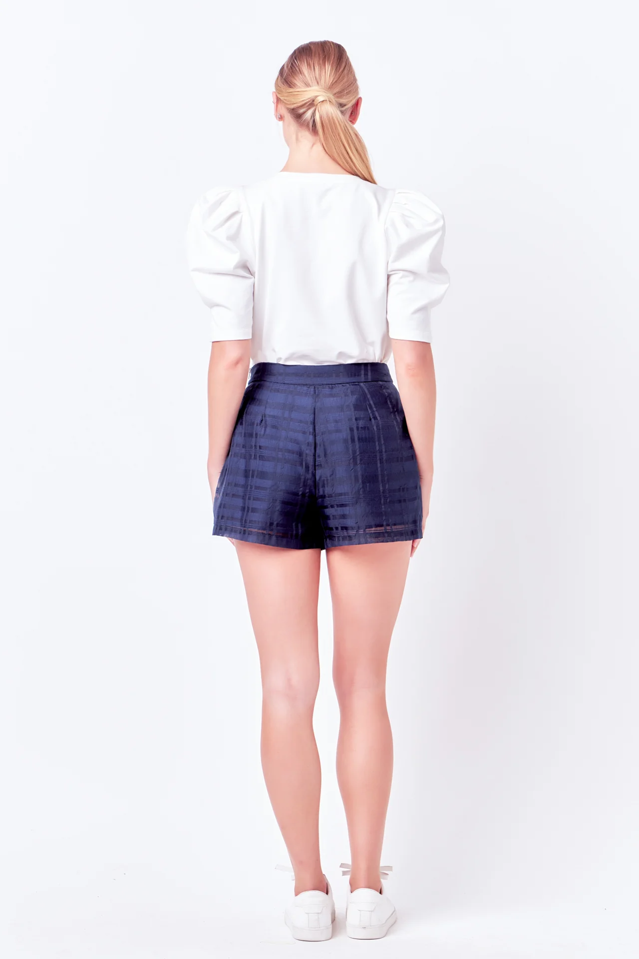 Plaid Mesh Shorts - Image 4