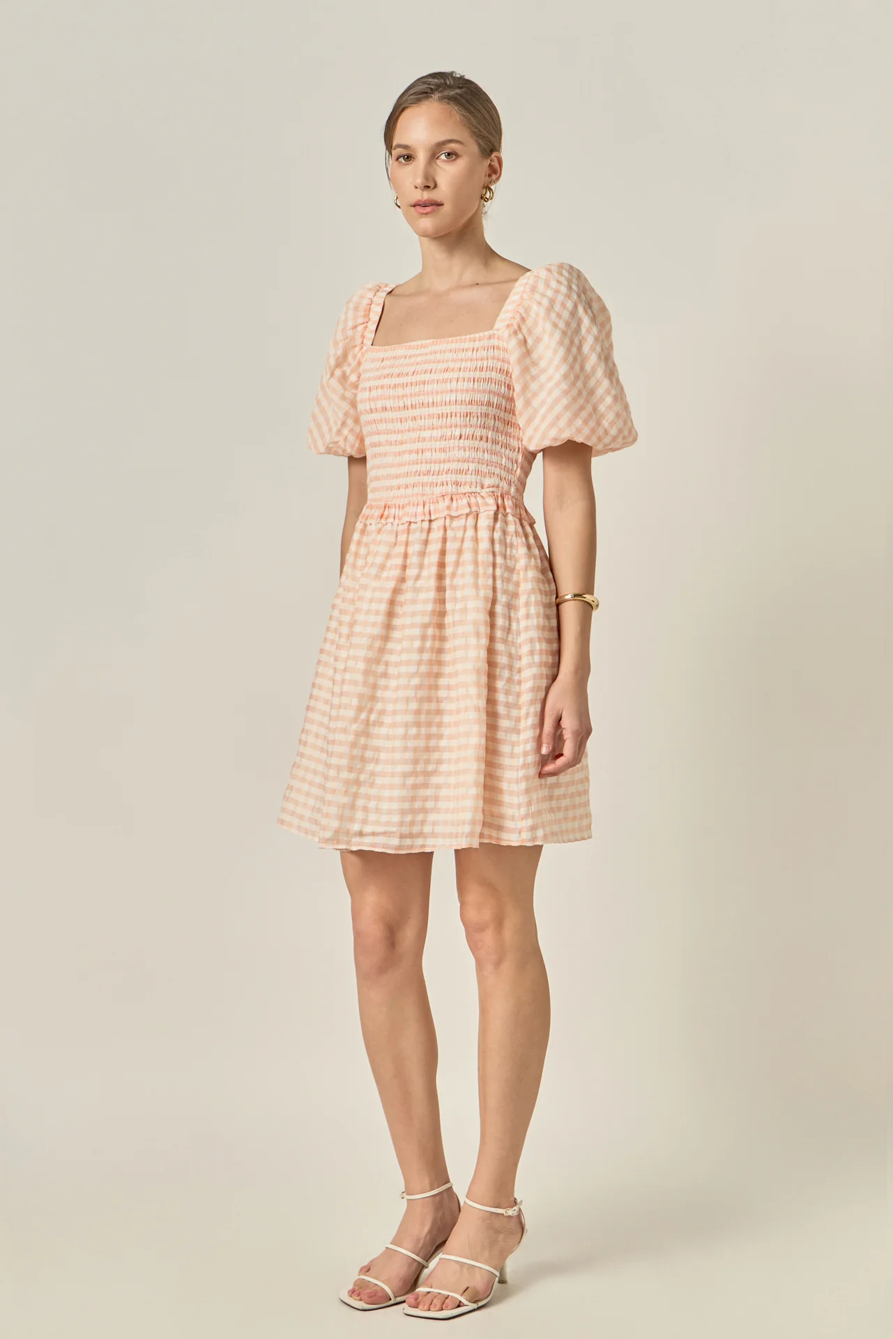 Plaid Smocked Mini Dress - Image 4