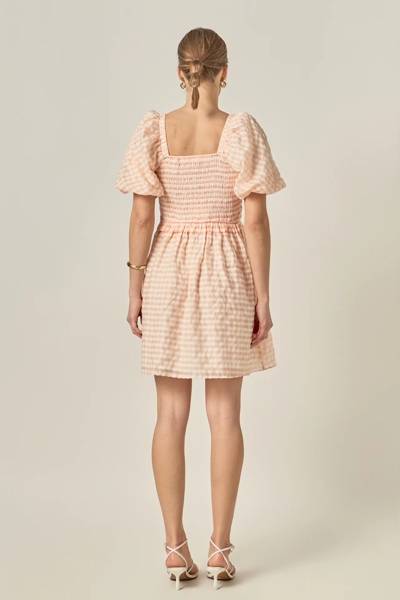 Plaid Smocked Mini Dress - Image 5