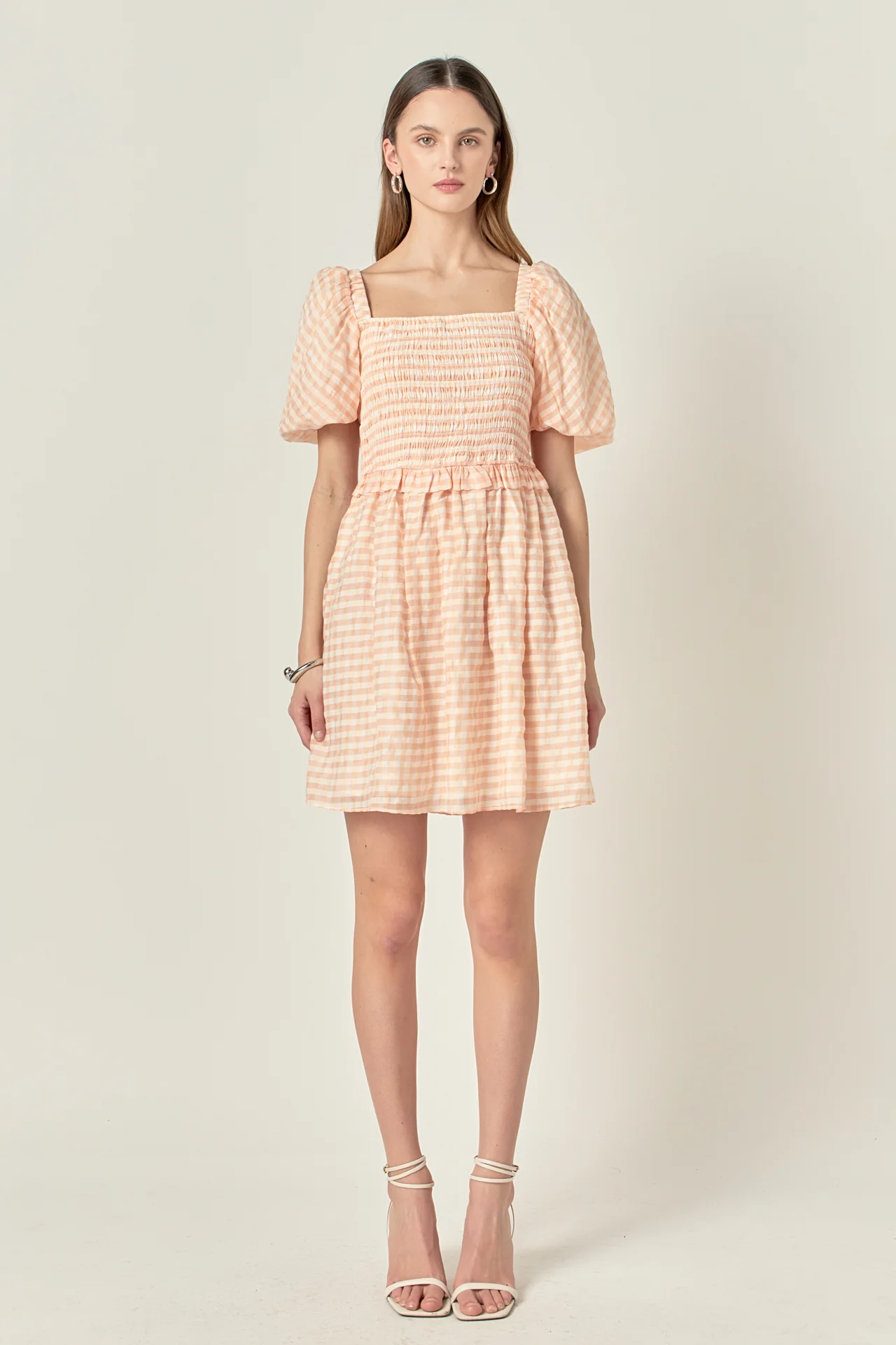 Plaid Smocked Mini Dress - Image 7