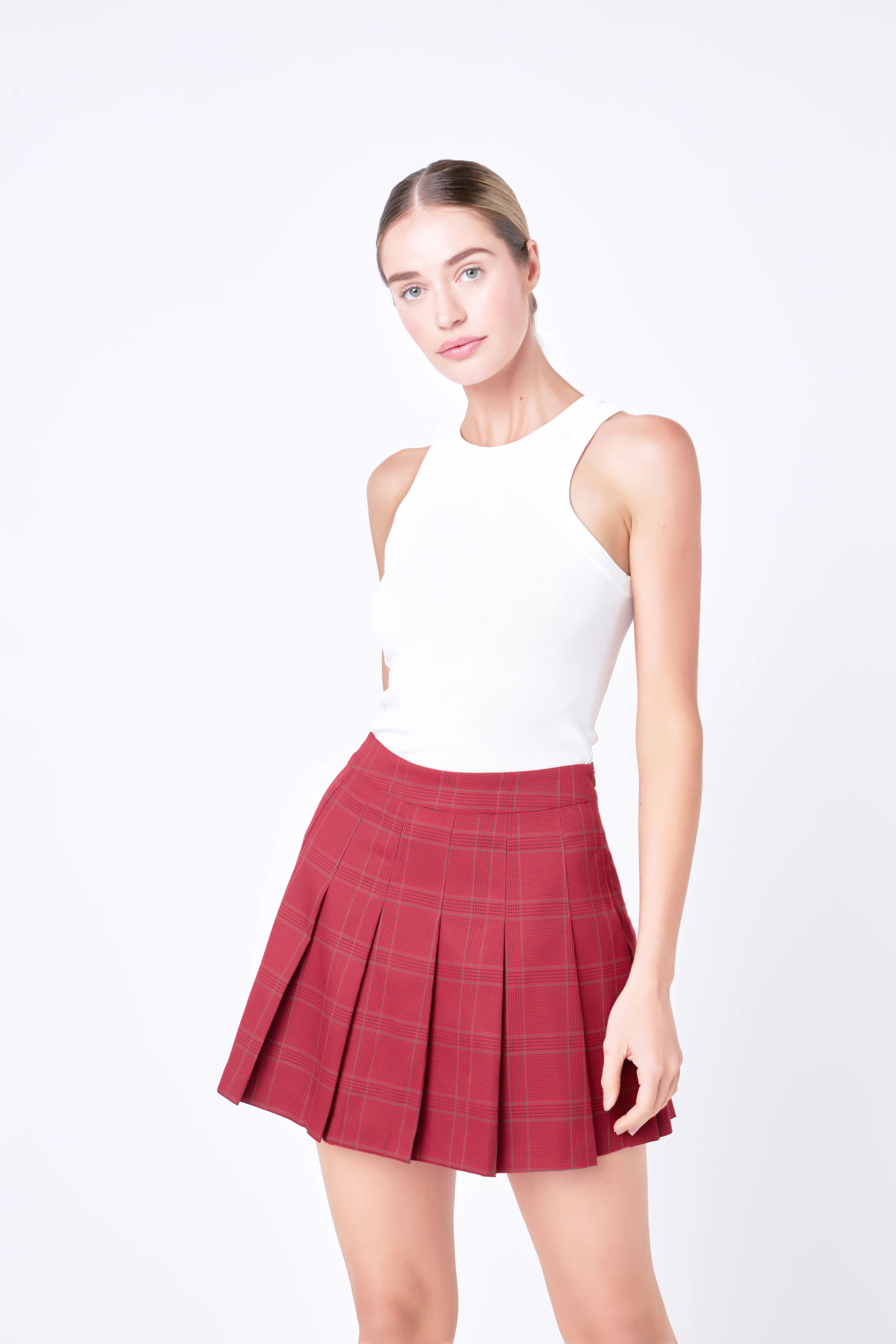 Pleated Check Skort - Image 10