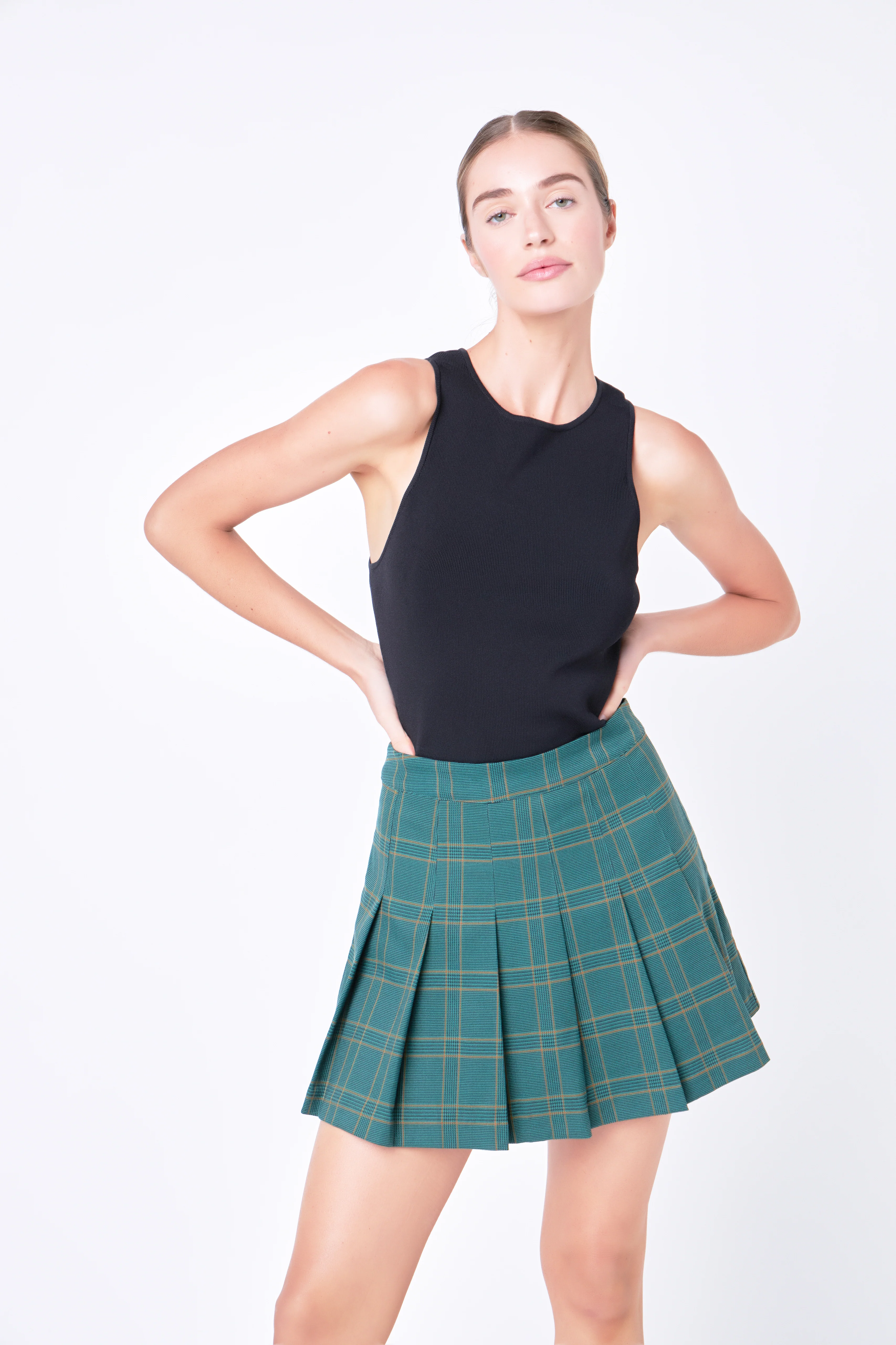 Pleated Check Skort - Image 15
