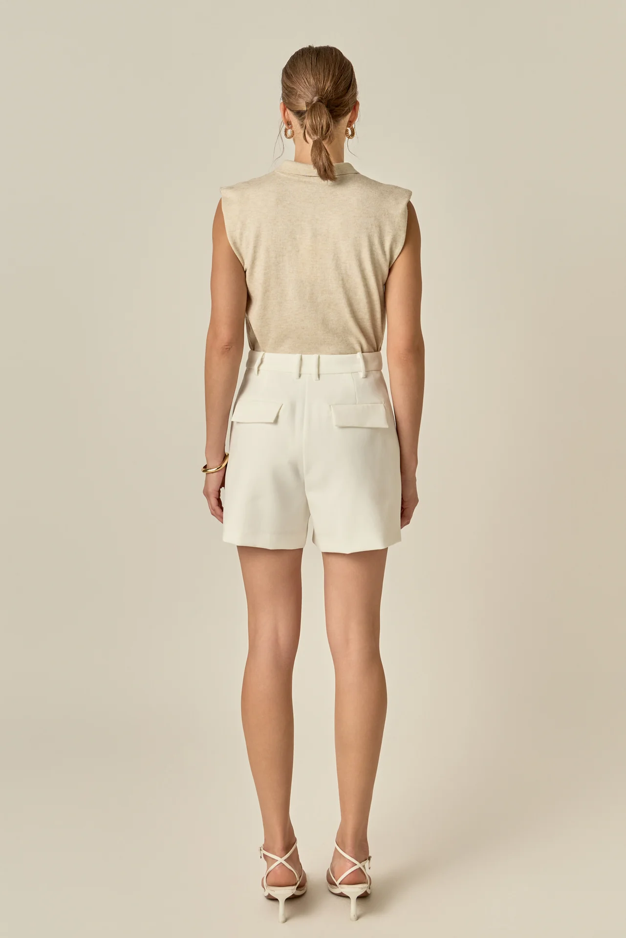 Pleated High Waisted Shorts - Image 4