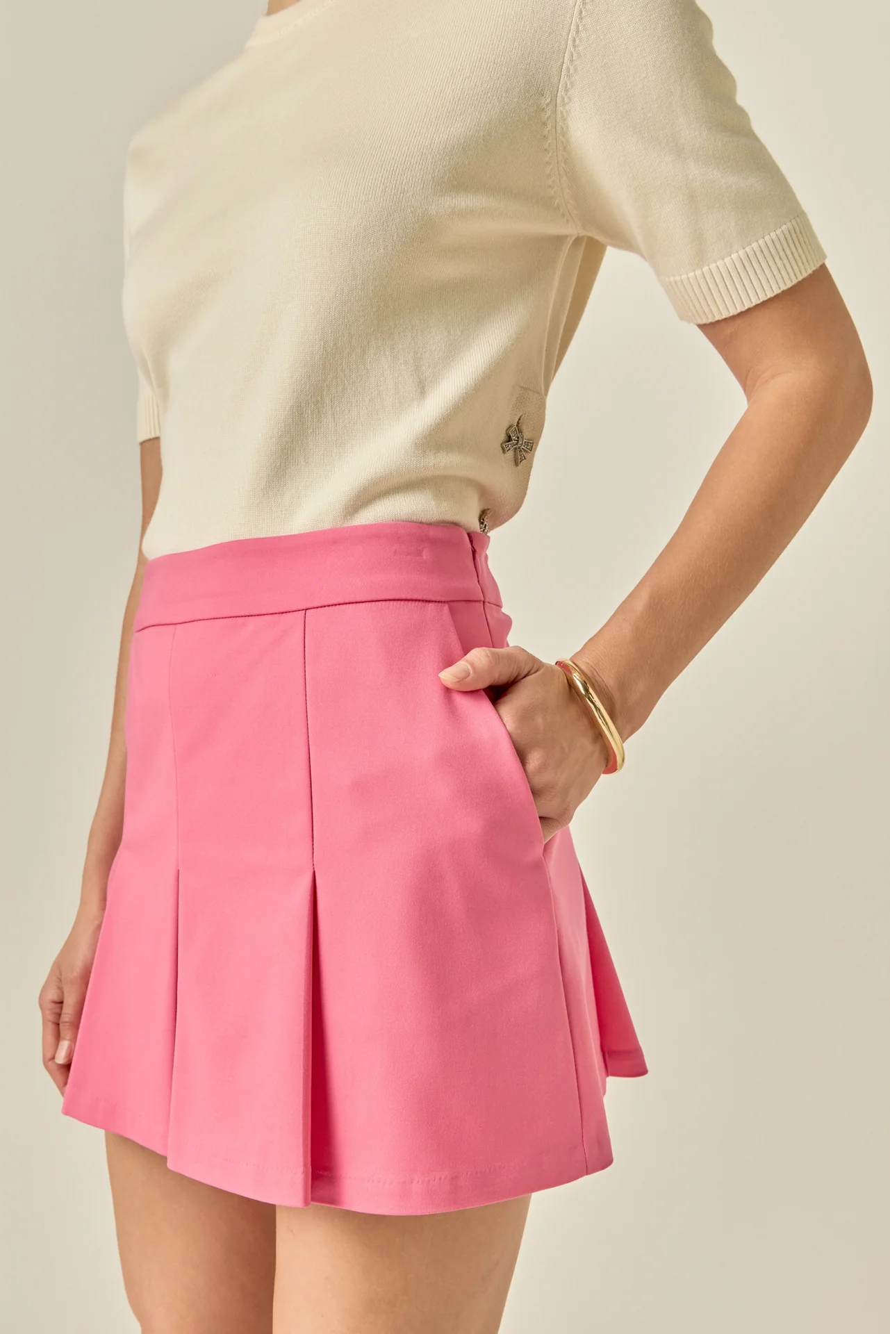 Pleated Mini Skort - Image 2