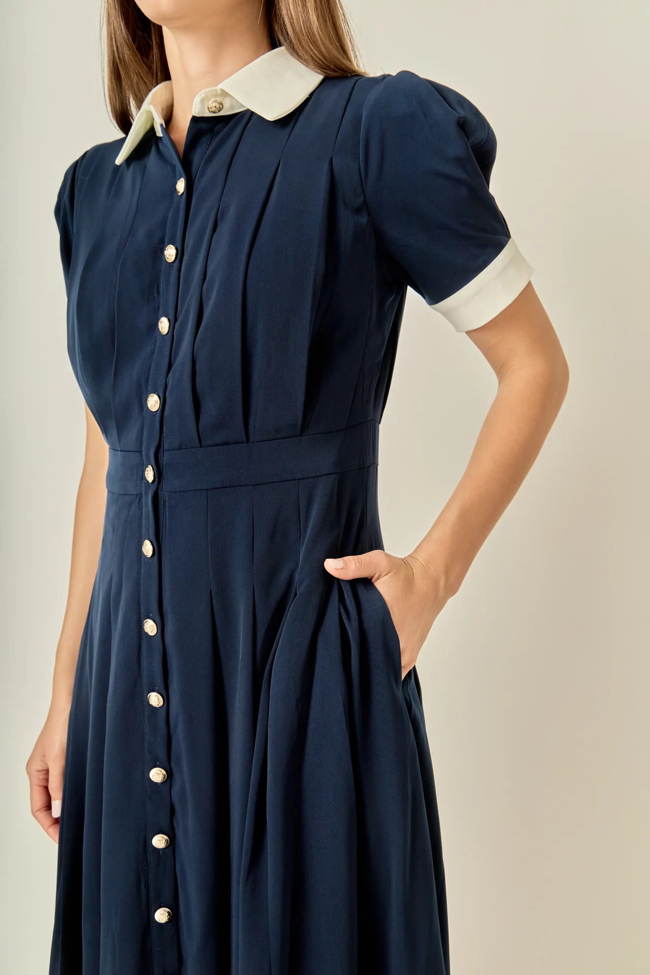 Luna Pleated Midi Dress - Image 3