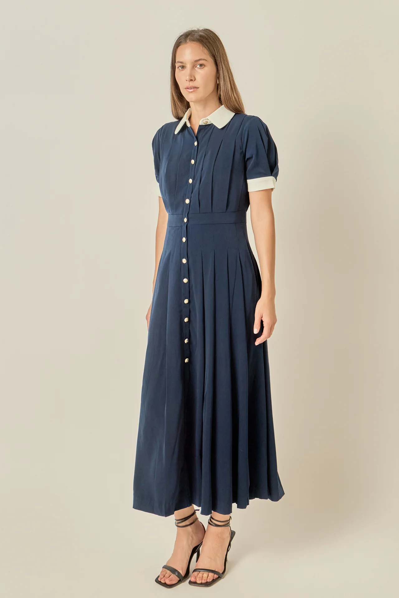 Luna Pleated Midi Dress - Image 5