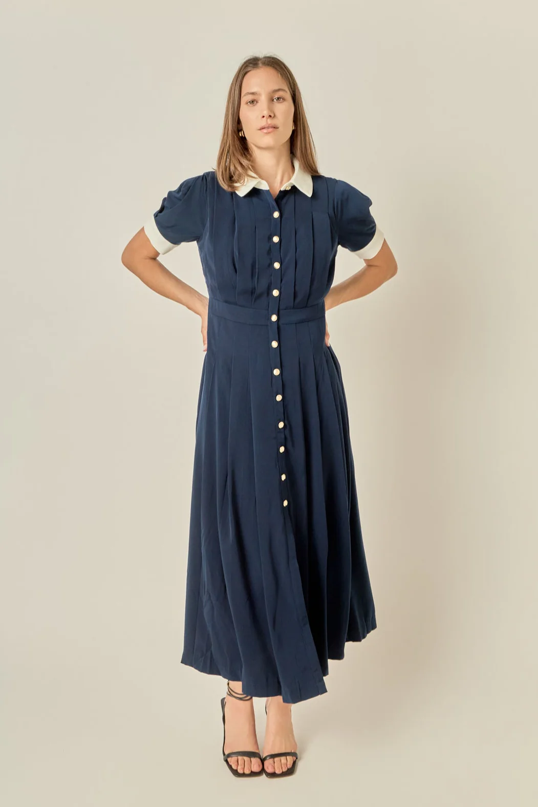 Luna Pleated Midi Dress - Image 6