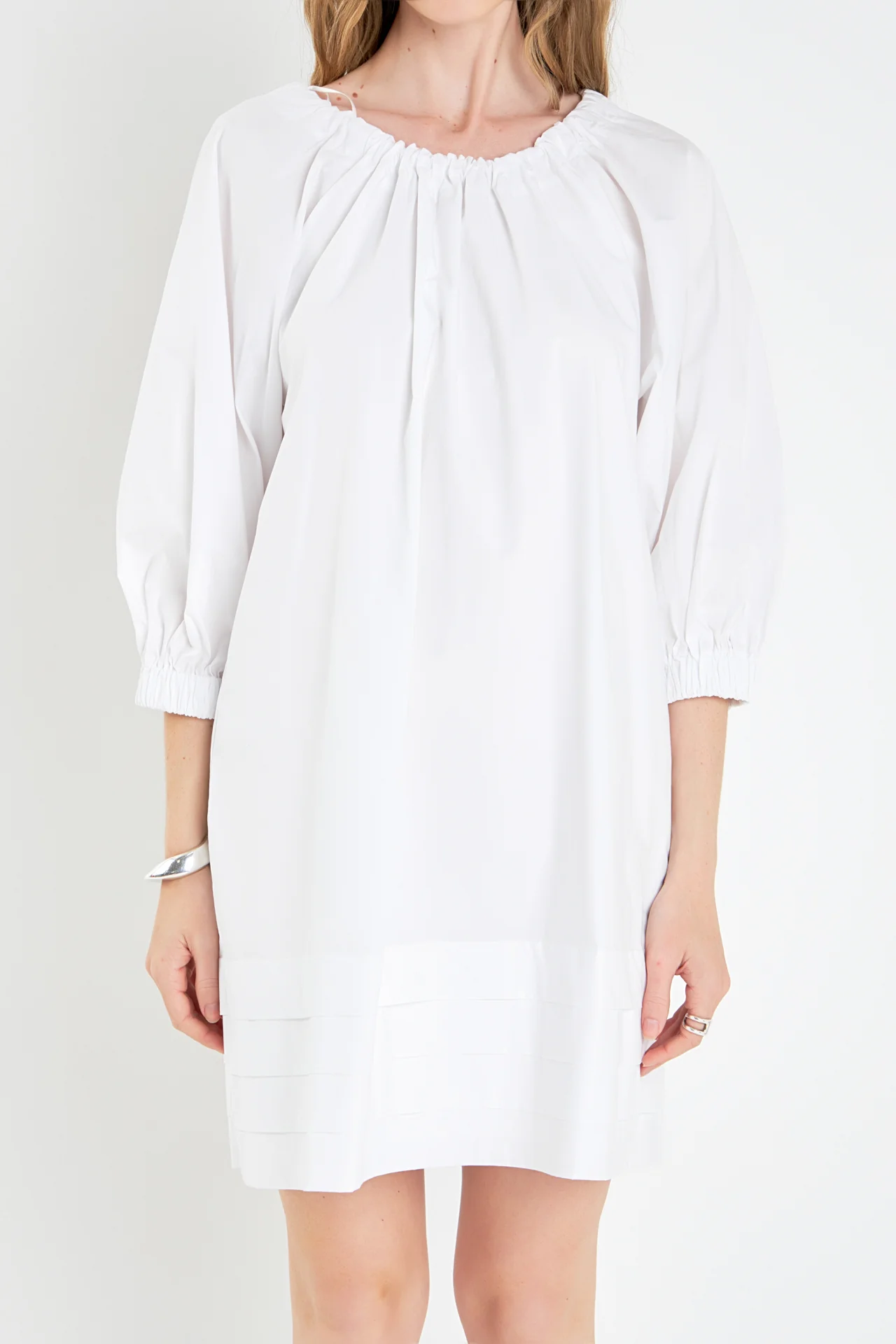 Pleats Detail Boxy Mini Dress - Image 2