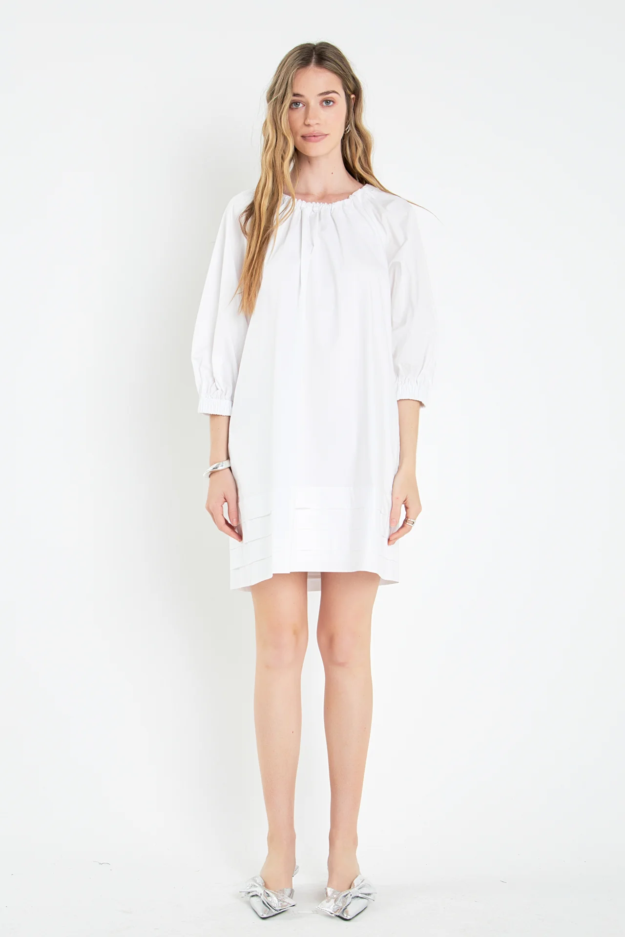 Pleats Detail Boxy Mini Dress - Image 3