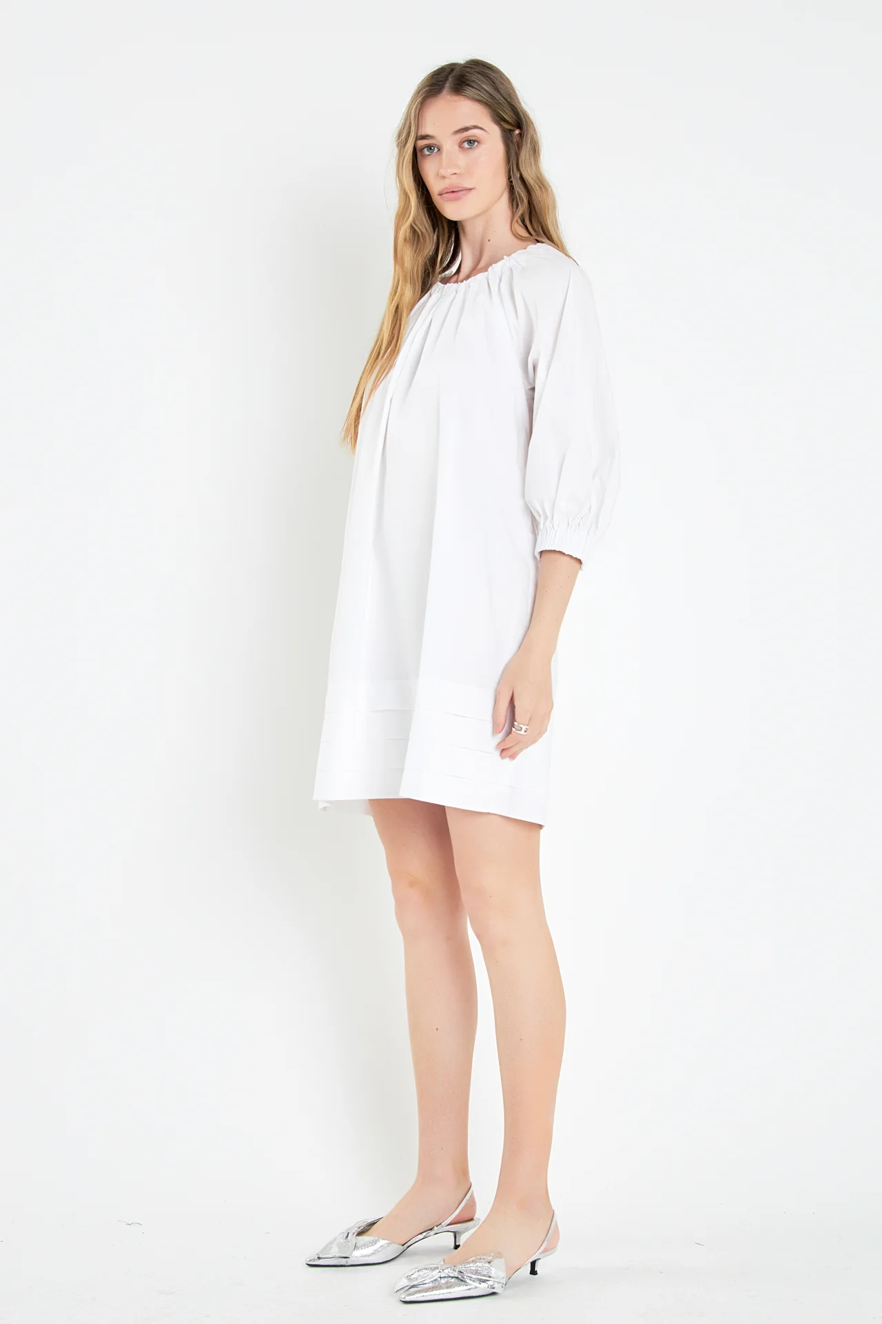 Pleats Detail Boxy Mini Dress - Image 4