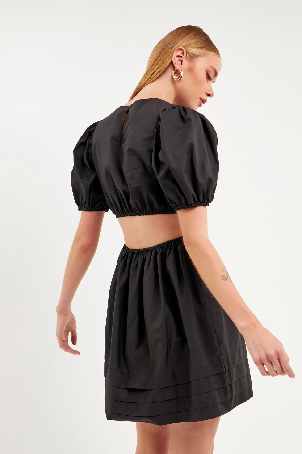 Pleats with Cut-out Detail Mini Dress - Image 10