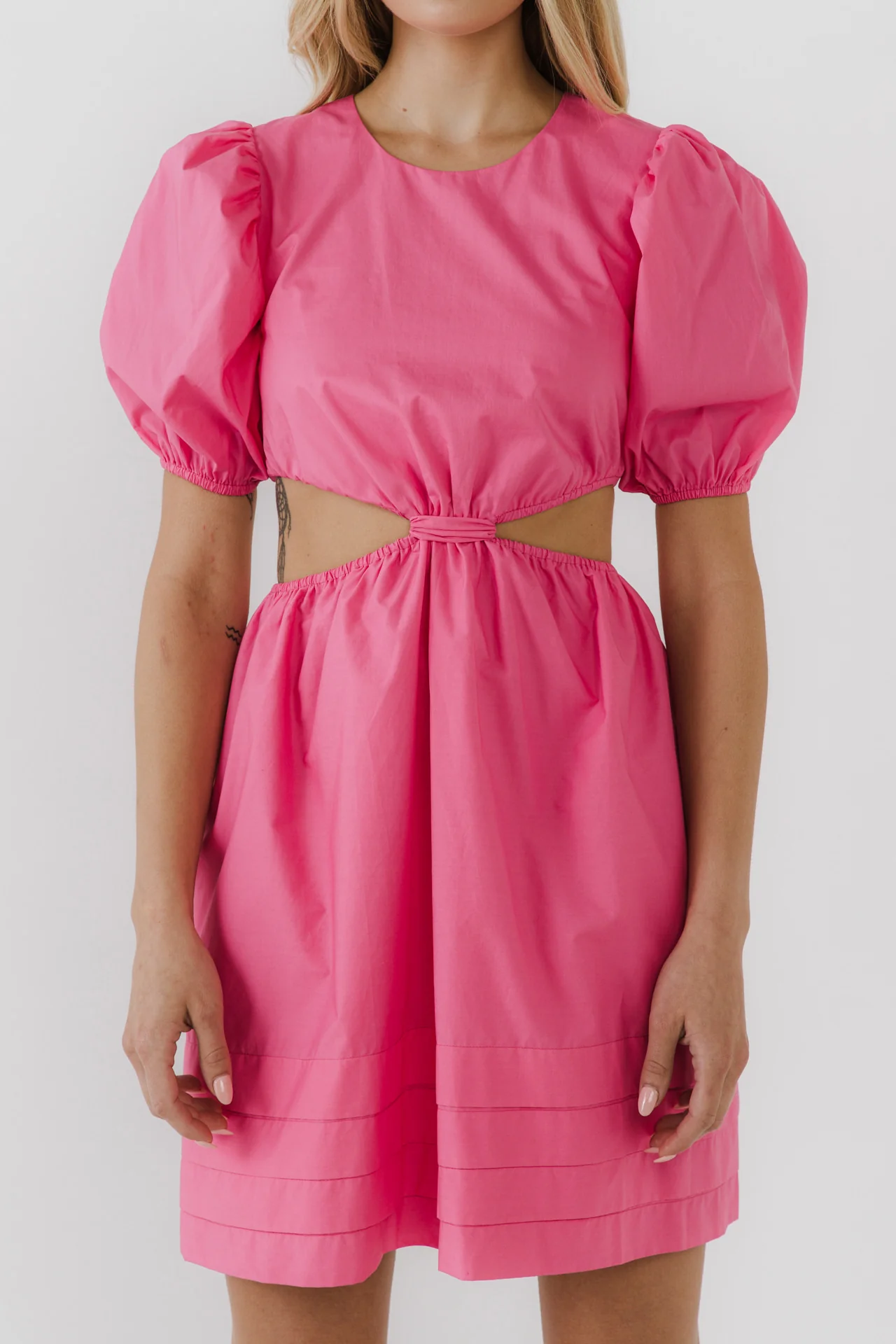 Pleats with Cut-out Detail Mini Dress - Image 12