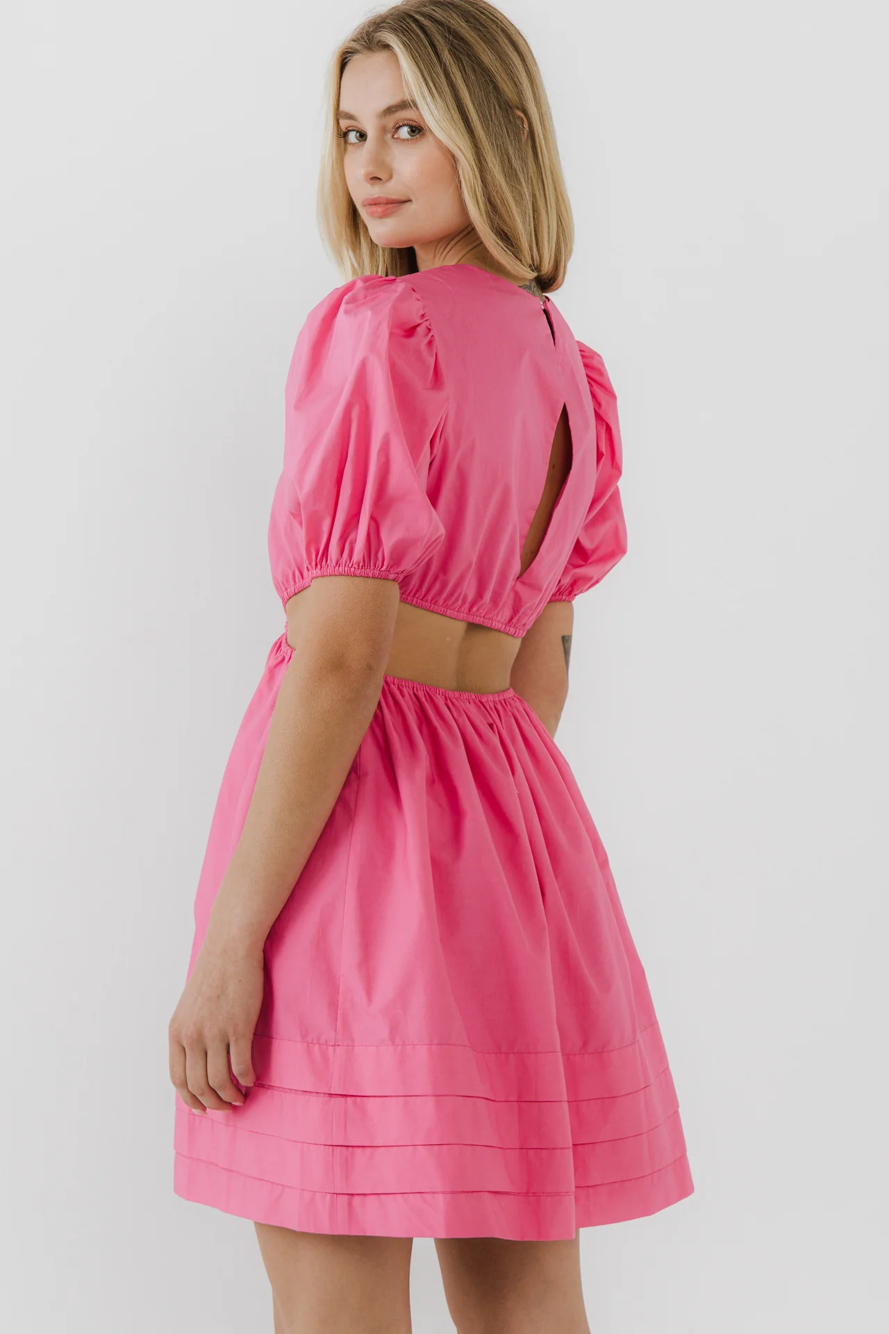 Pleats with Cut-out Detail Mini Dress - Image 15