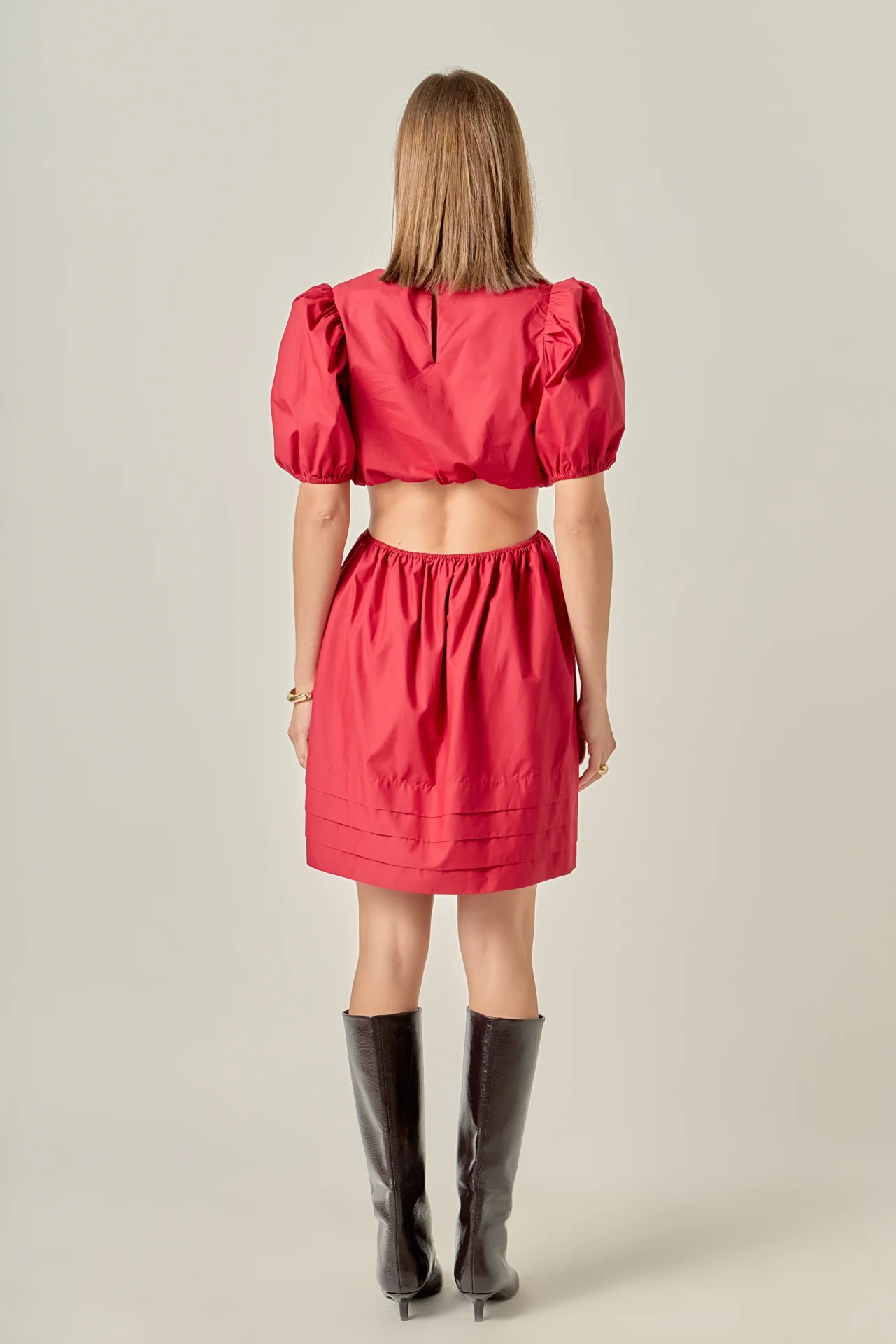 Pleats with Cut-out Detail Mini Dress - Image 4