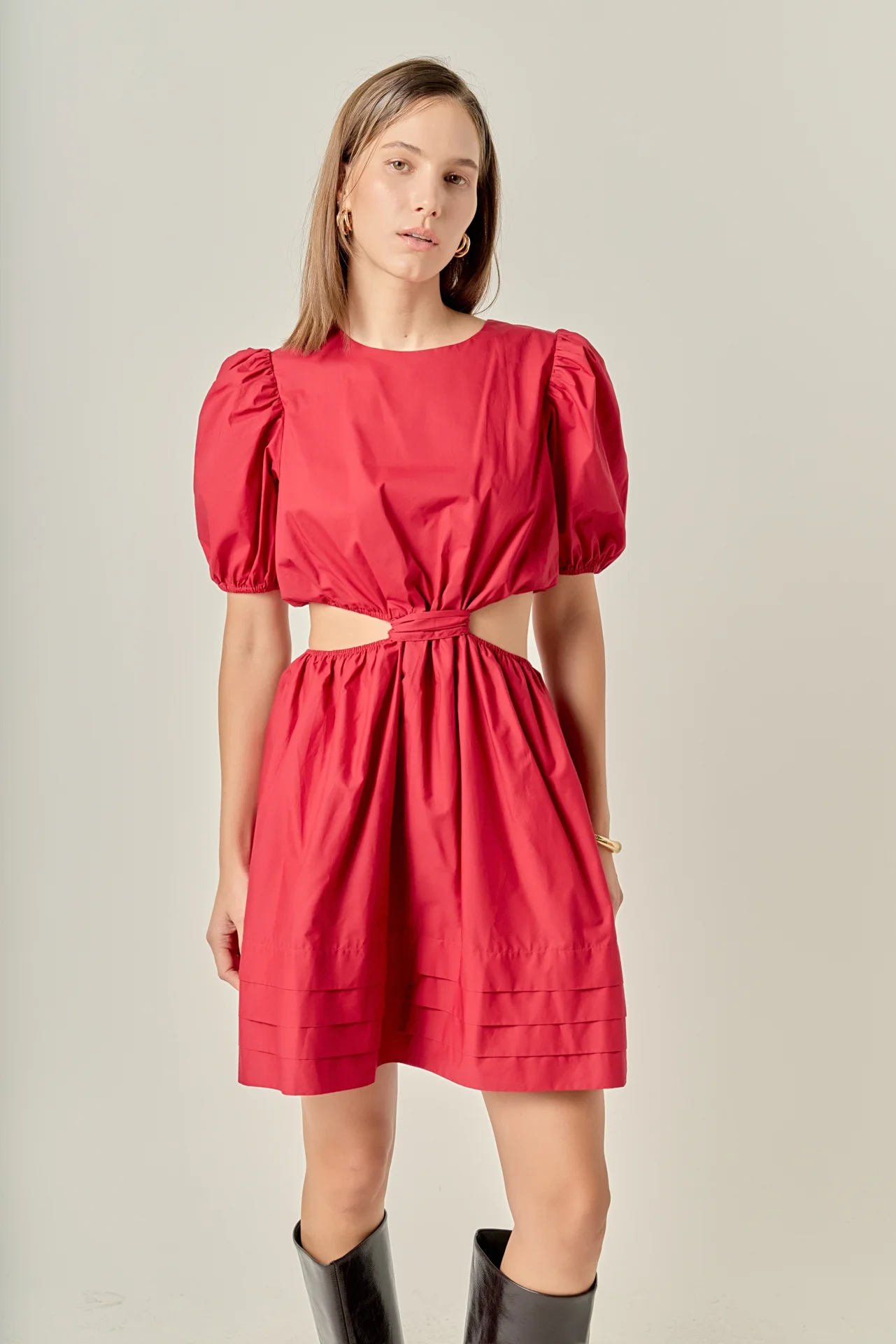 Pleats with Cut-out Detail Mini Dress - Image 5